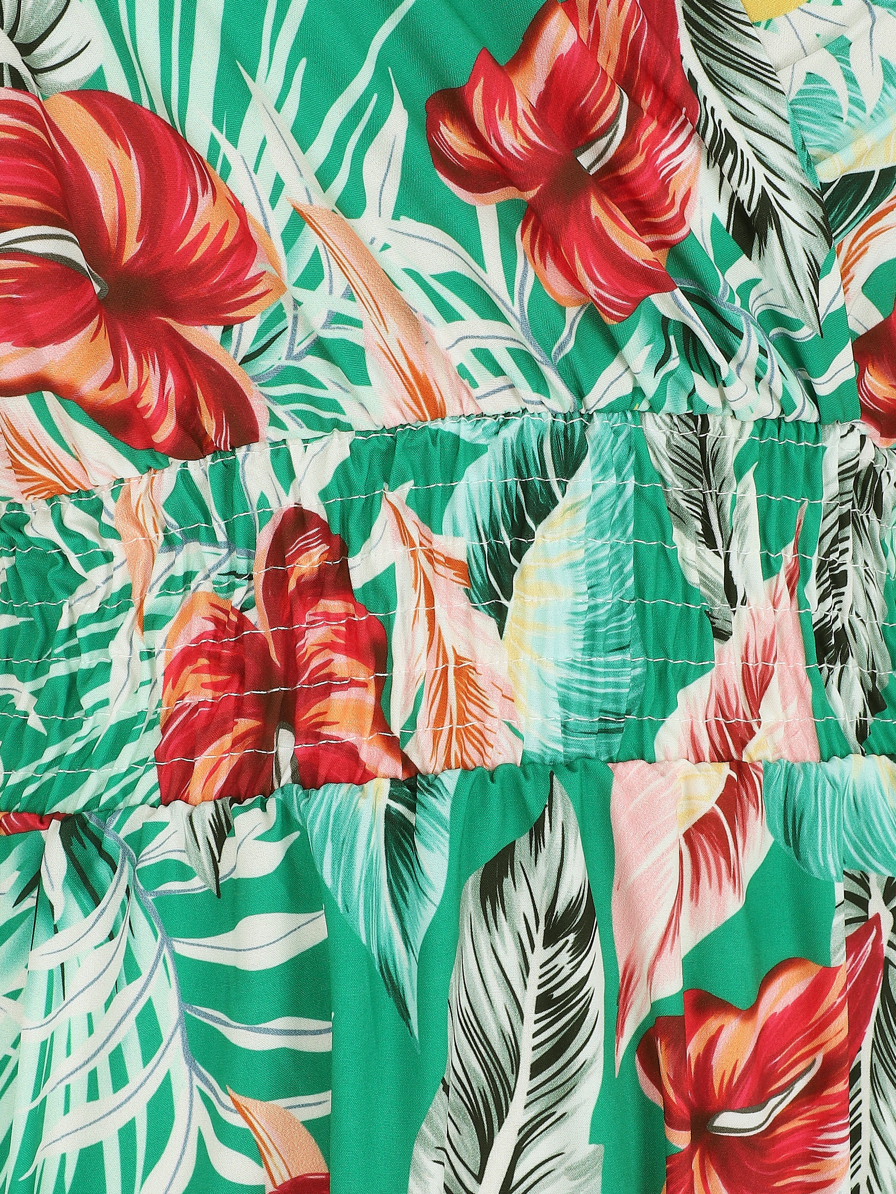 Robe longue à imprimé floral - Vert - Image 3