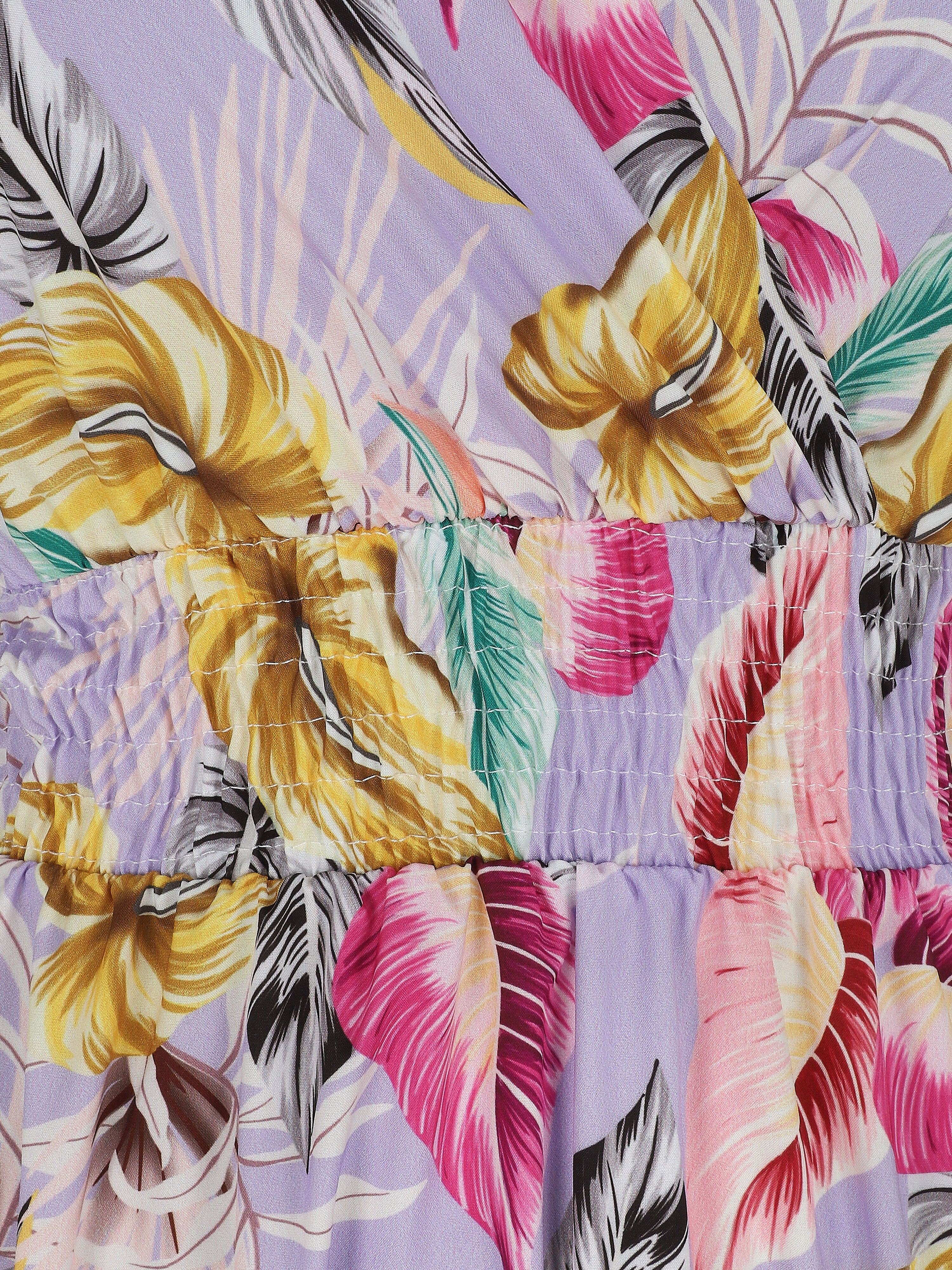 Robe longue à imprimé floral - Lilas - Image 3