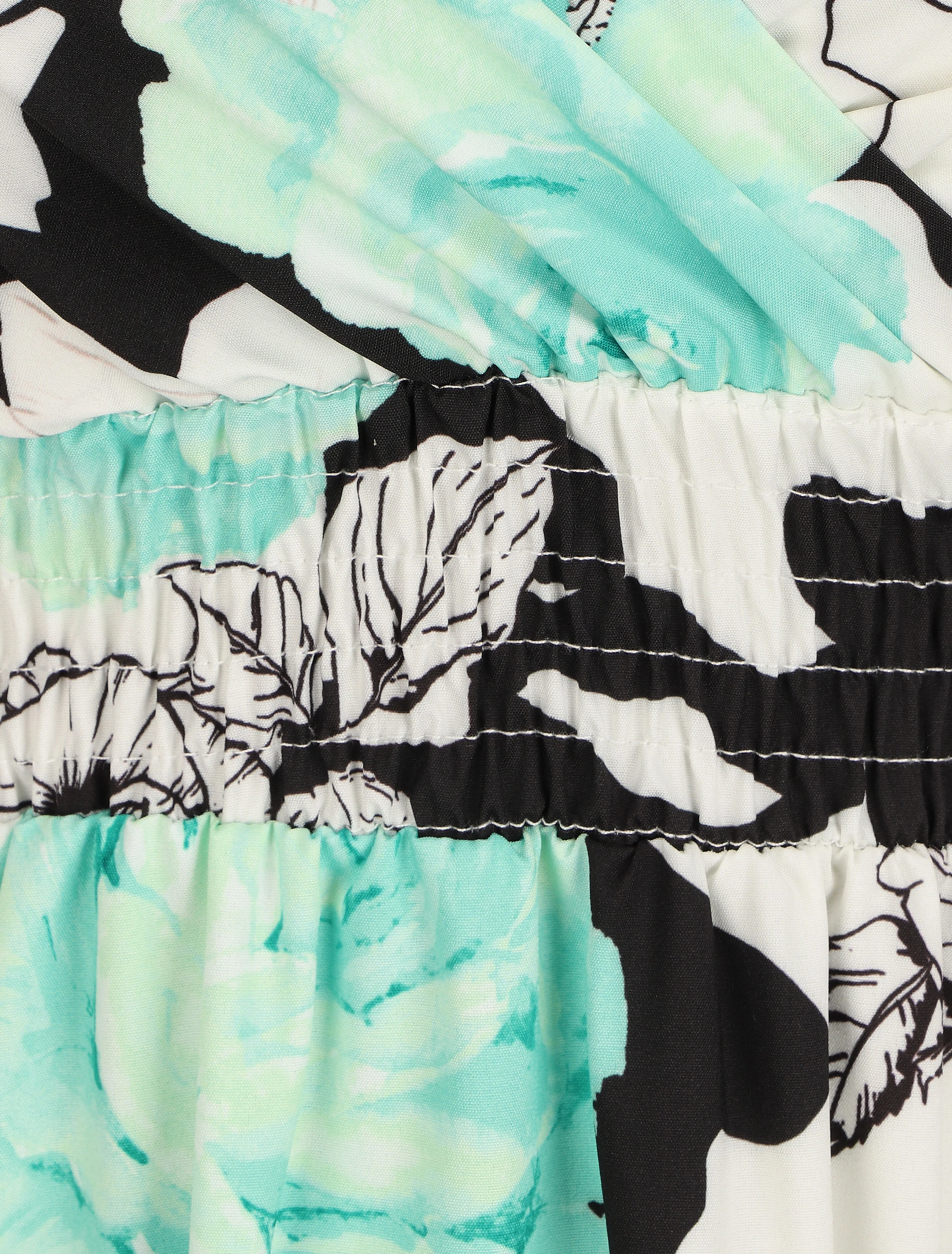 Robe longue à imprimé grandes roses - Vert d'eau - Image 3