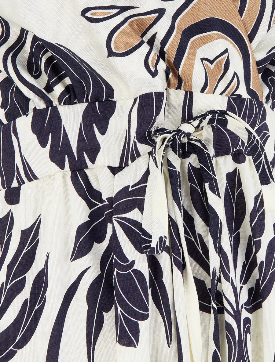 Robe longue à imprimé ikat - Marine - Image 3