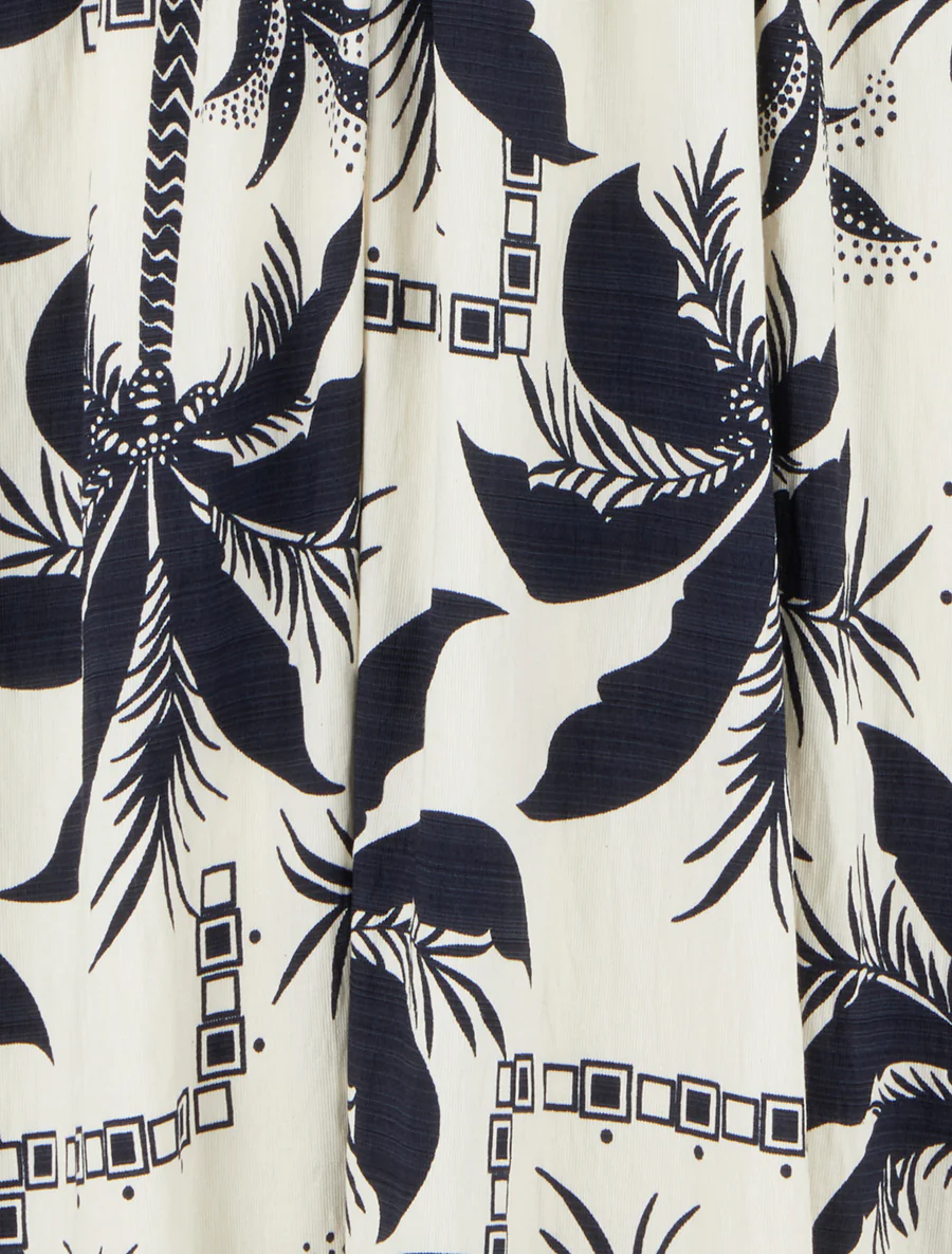 Robe longue à imprimé palmiers - Marine - Image 3