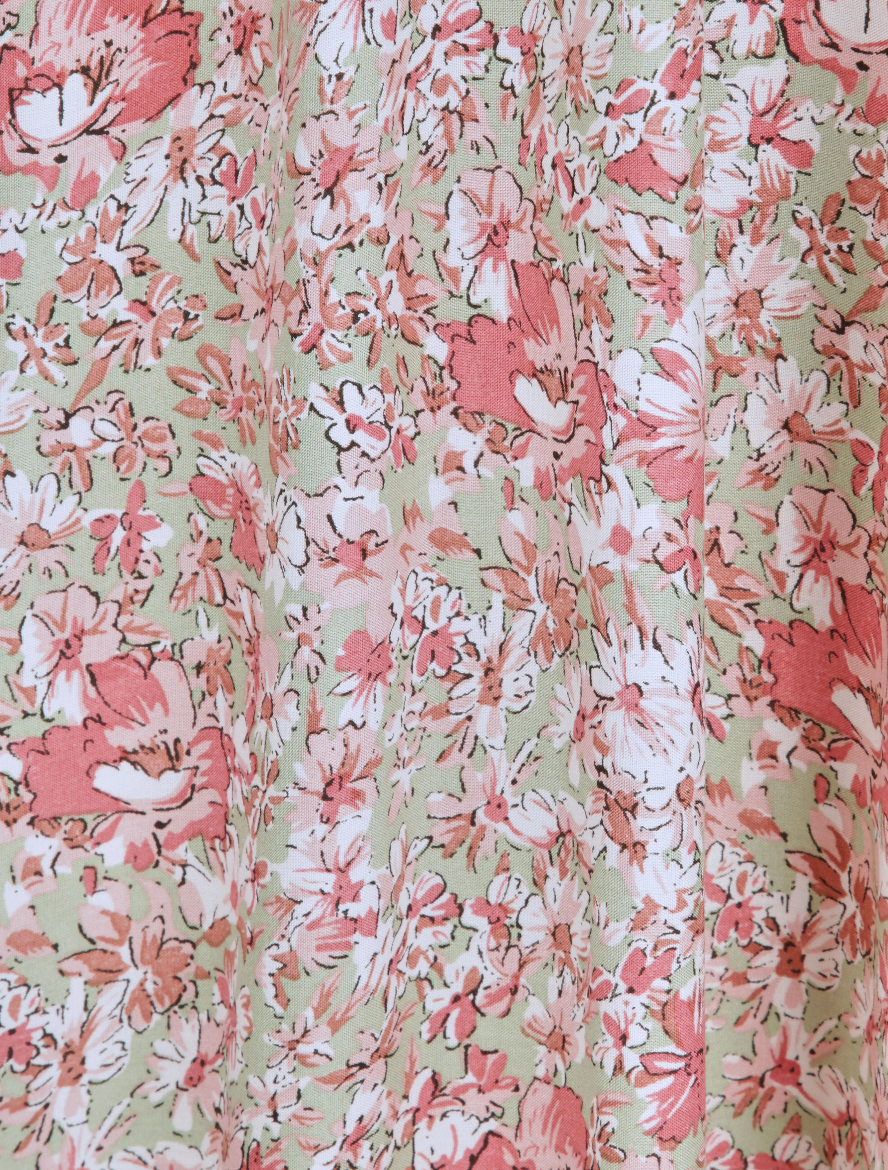 Robe longue à imprimé paquerettes - Rose/vert amande - Image 4