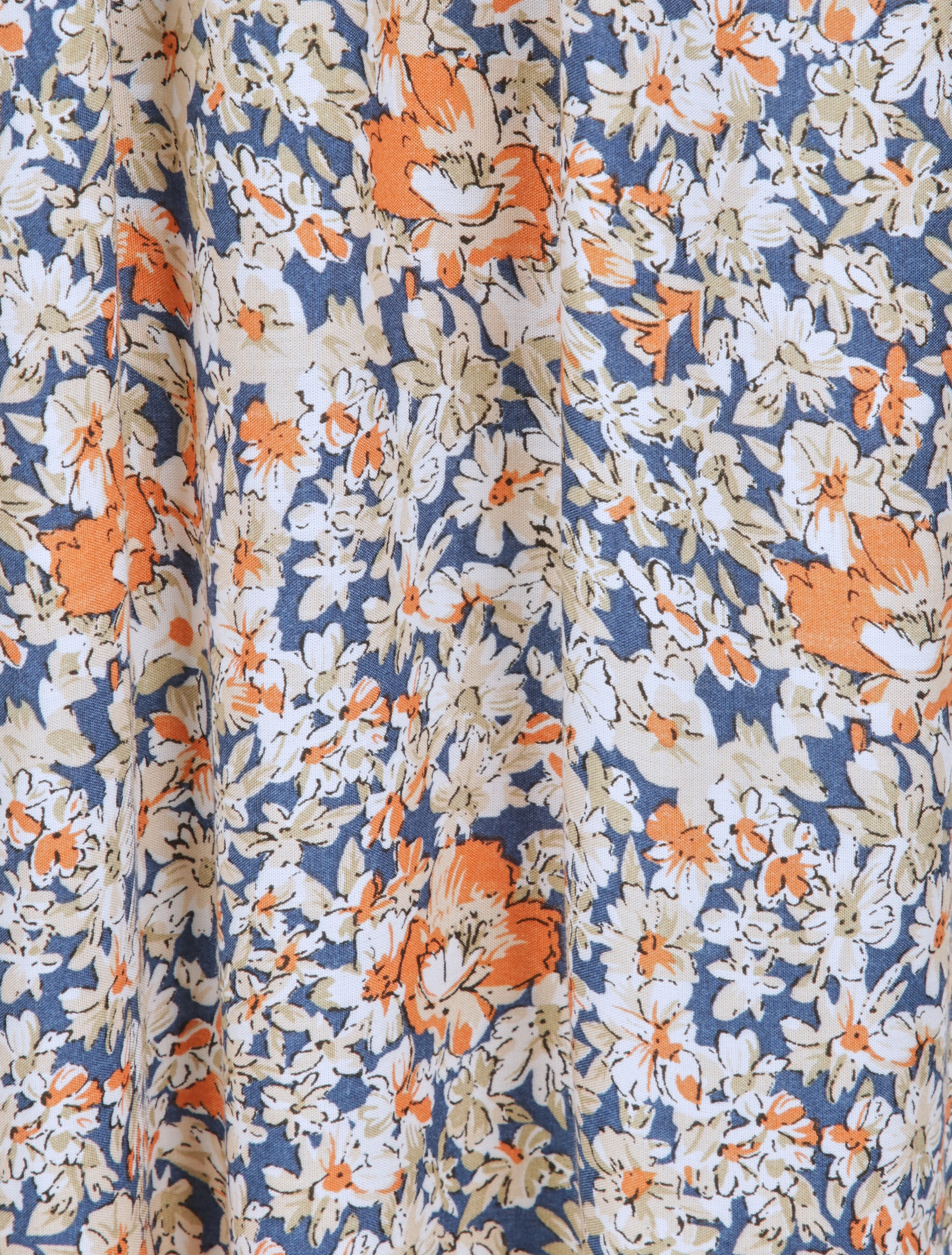 Robe longue à imprimé paquerettes - Beige/marine - Image 4