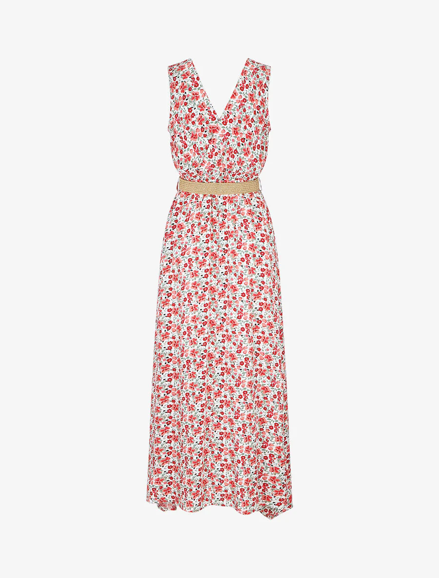 Robe longue à imprimé petites fleurs - Blanc - Image 2
