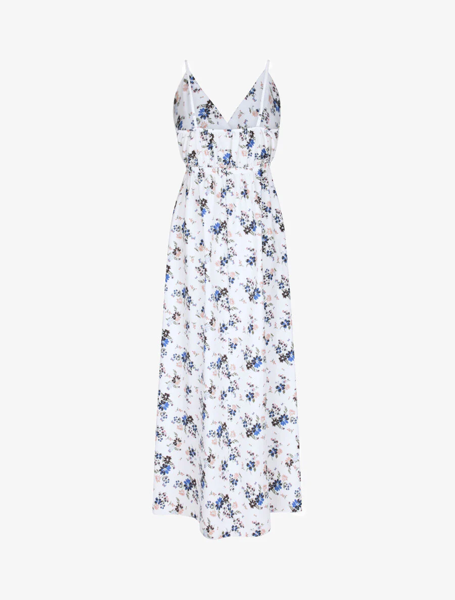 Robe longue à imprimé petites fleurs - Blanc - Image 2