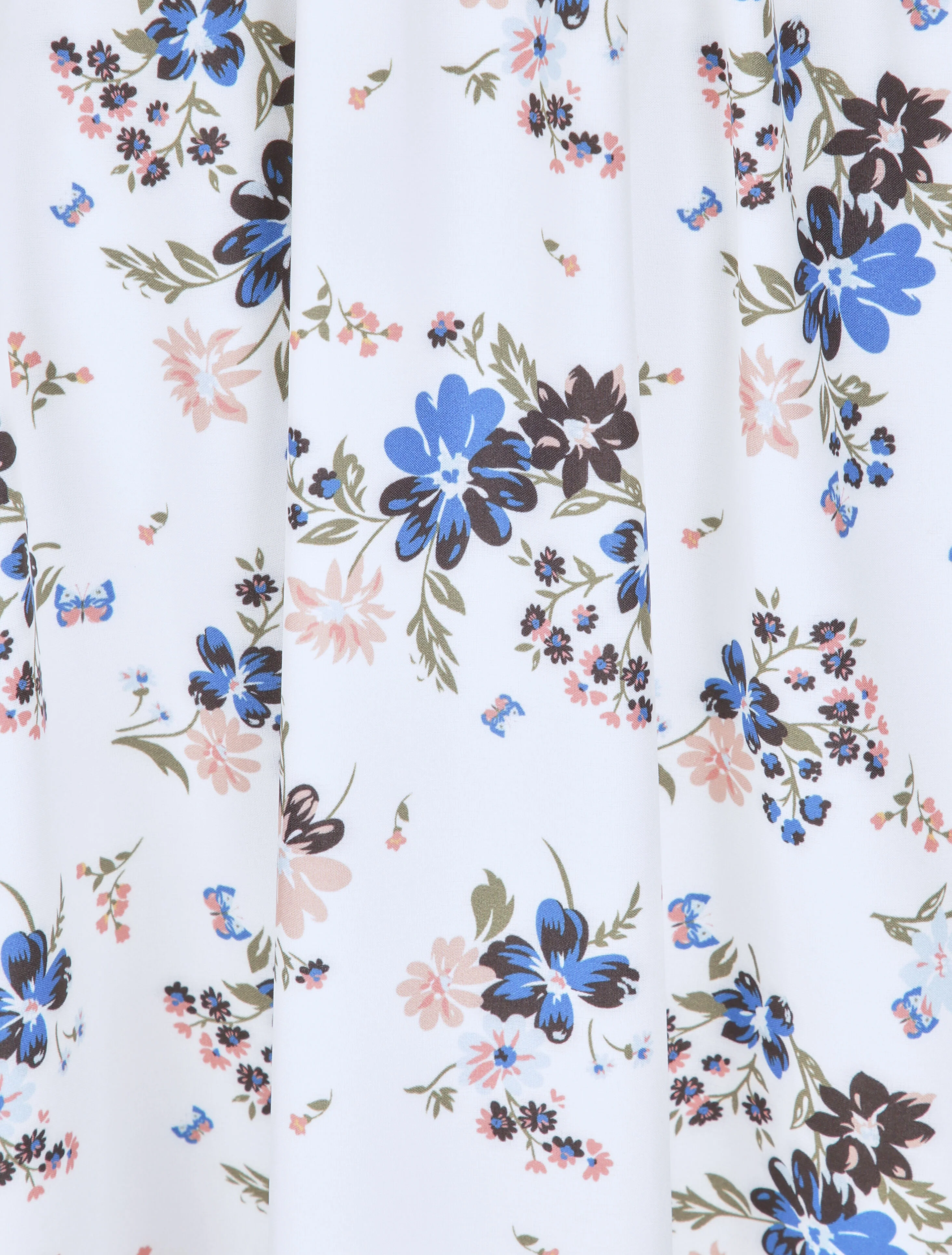 Robe longue à imprimé petites fleurs - Blanc - Image 3