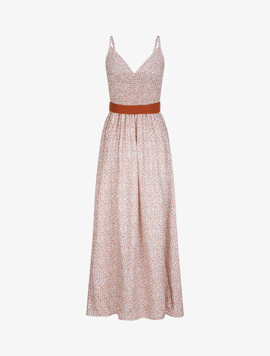 Robe longue à imprimé pivoines - Blanc - Image 2