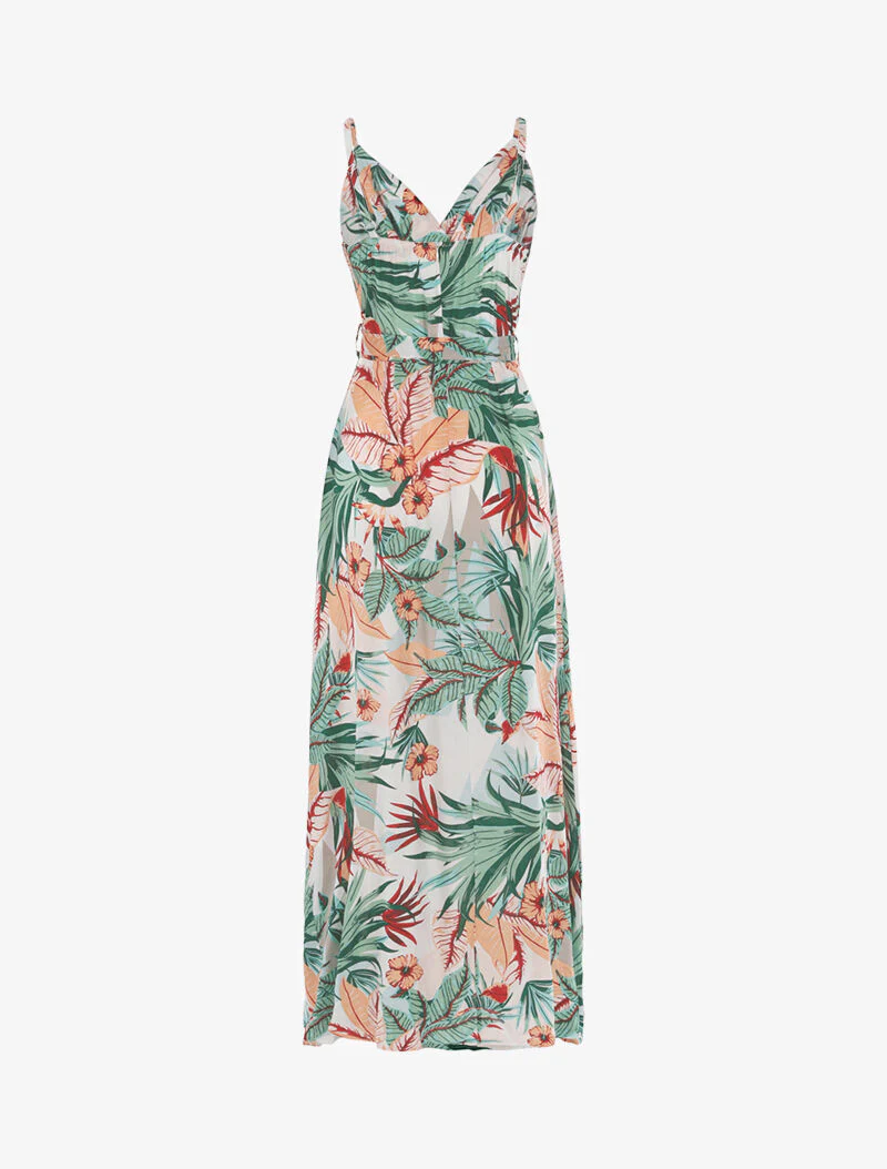 Robe longue à imprimé tropical - écru - ecru - Image 2