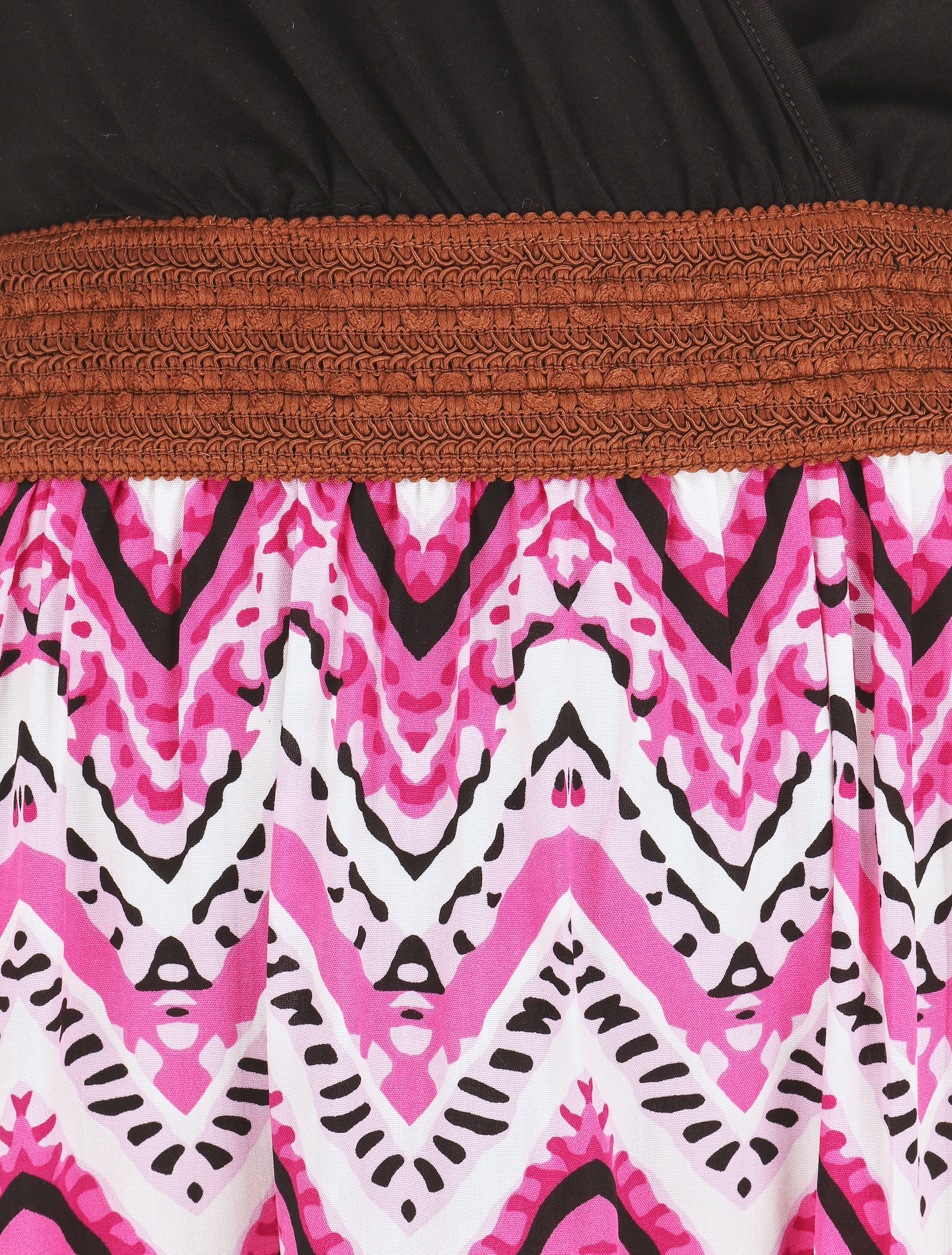 Robe longue à jupe imprimé graphique - Fuchsia - Image 3
