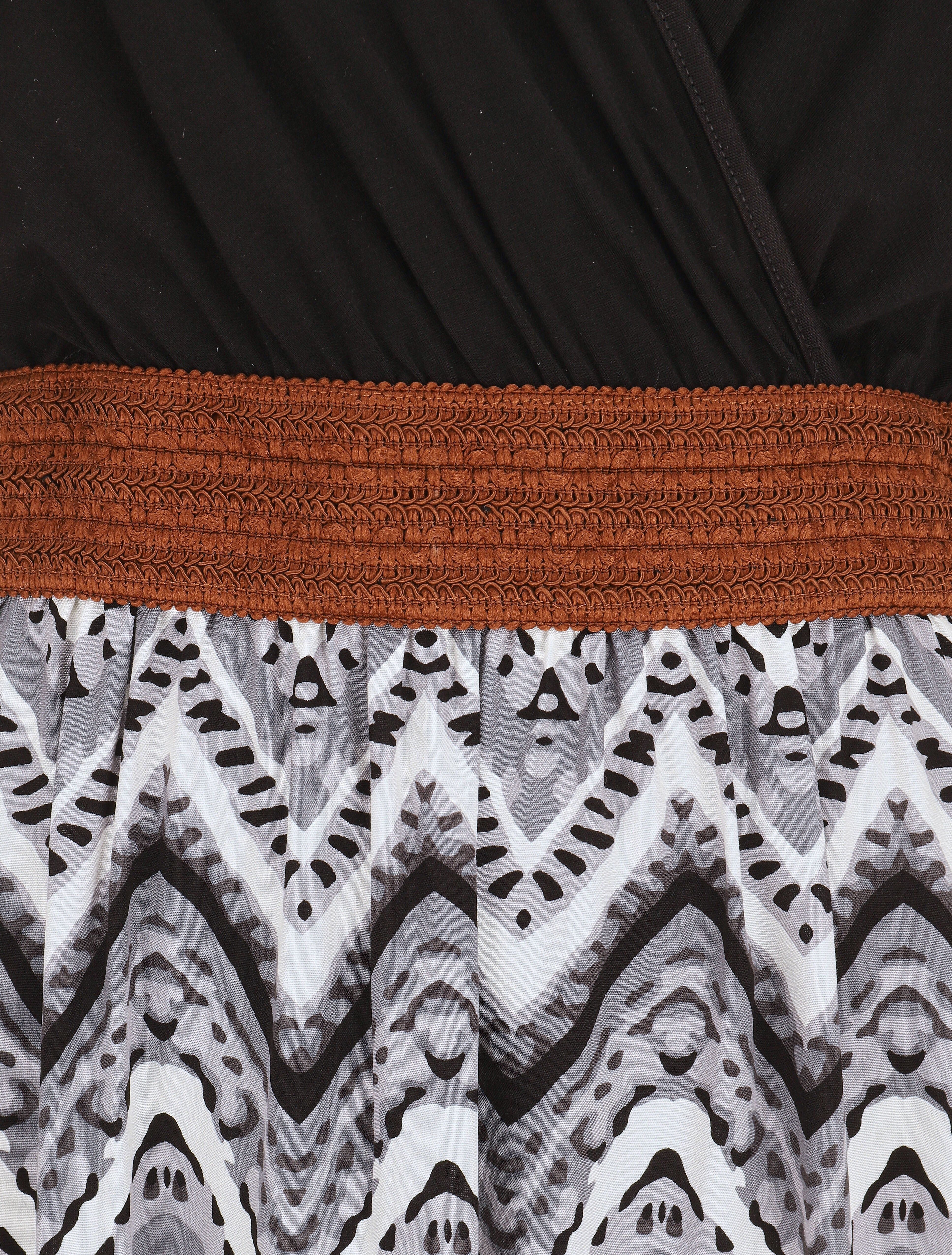 Robe longue à jupe imprimé graphique - Gris - Image 3