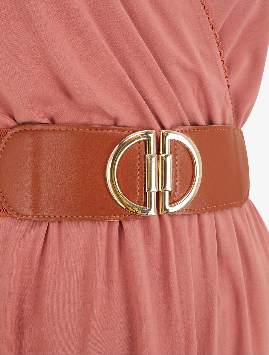 Robe longue à nœuds sur les épaules - Vieux rose - Image 3