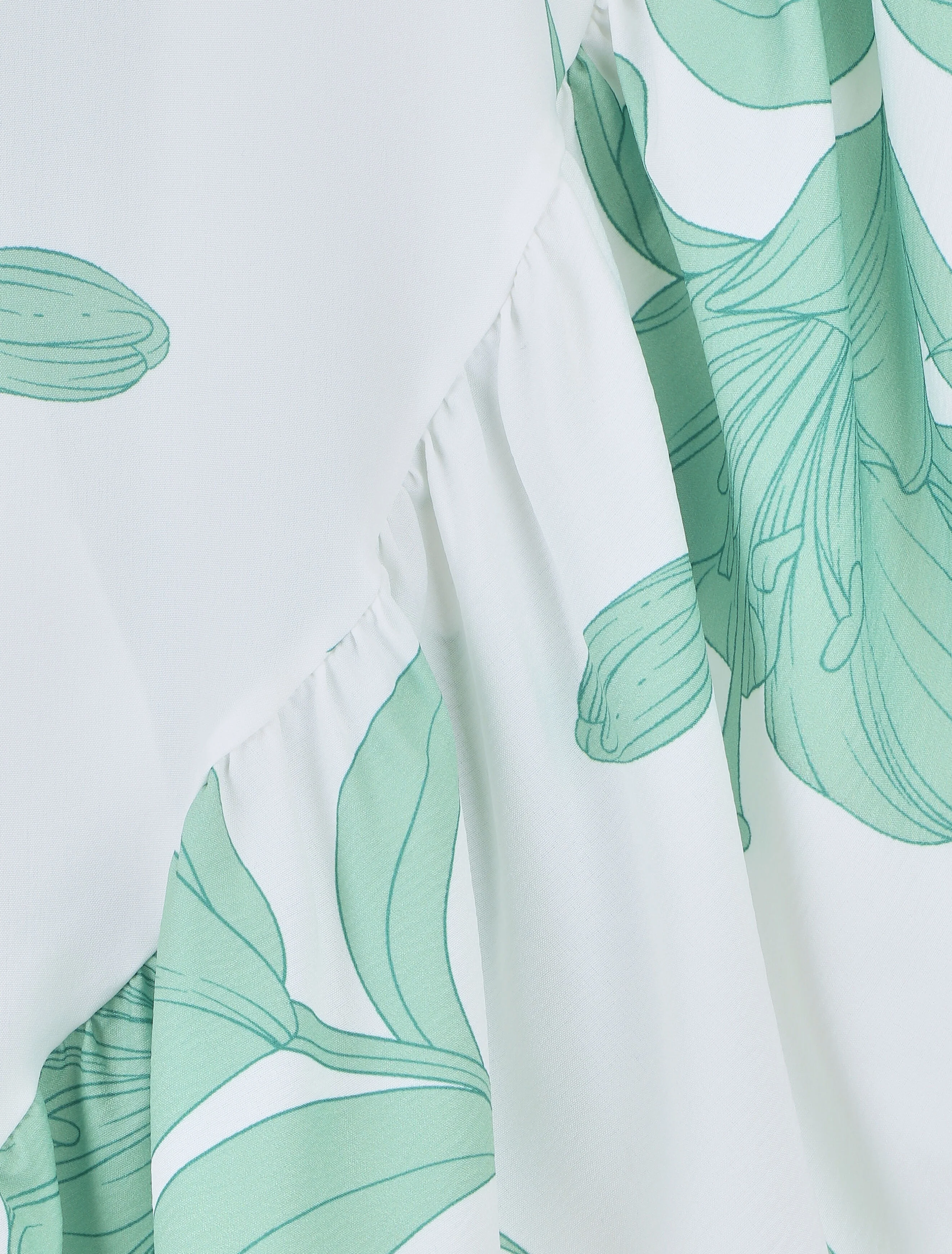 Robe longue asymétrique à imprimé grandes fleurs - Blanc - Image 3