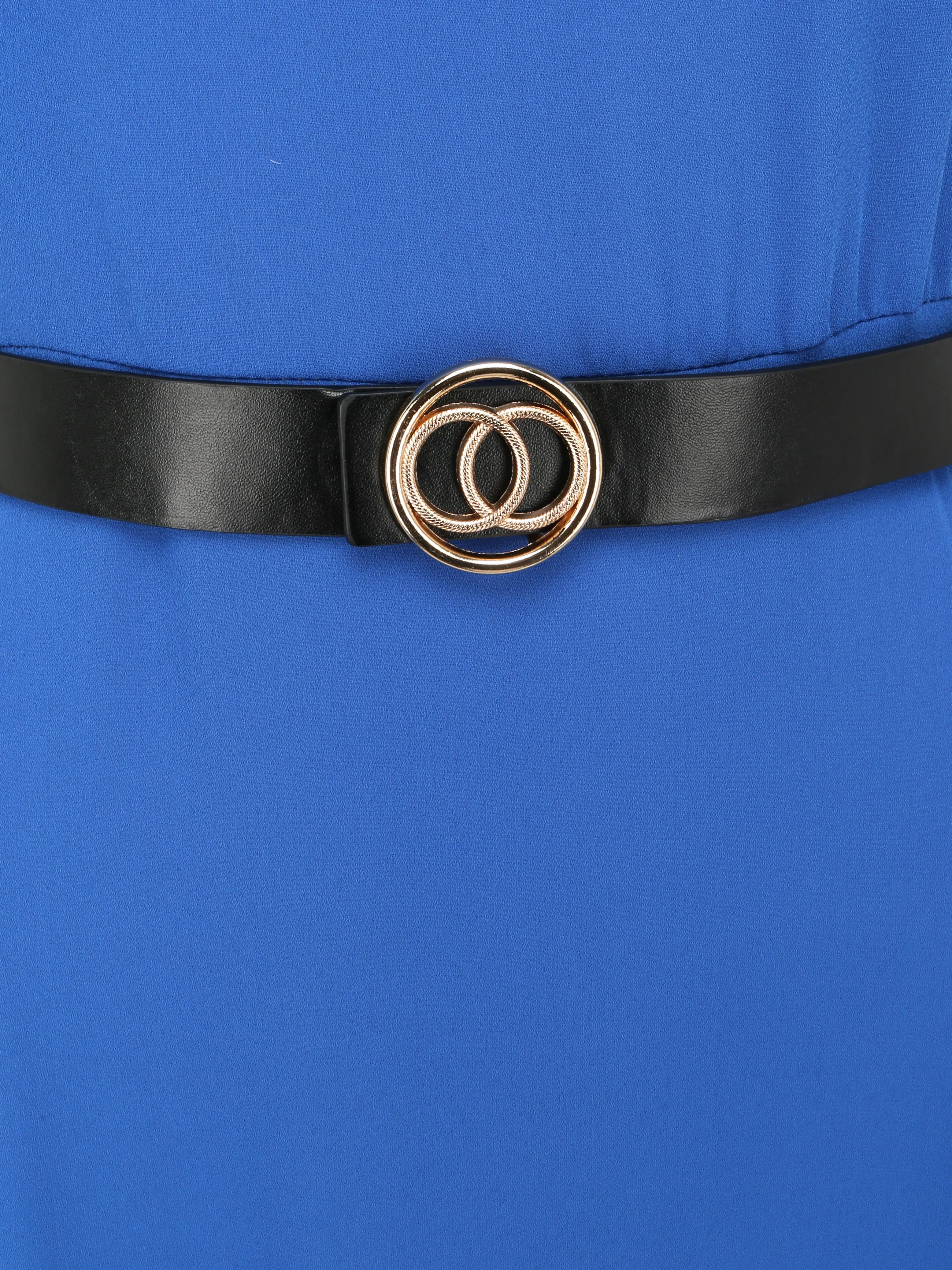 Robe longue asymétrique coupe patineuse - Bleu électrique - Image 3