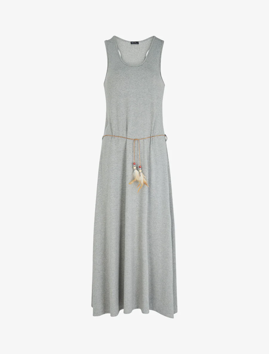 Robe longue basique sans manches - Gris
