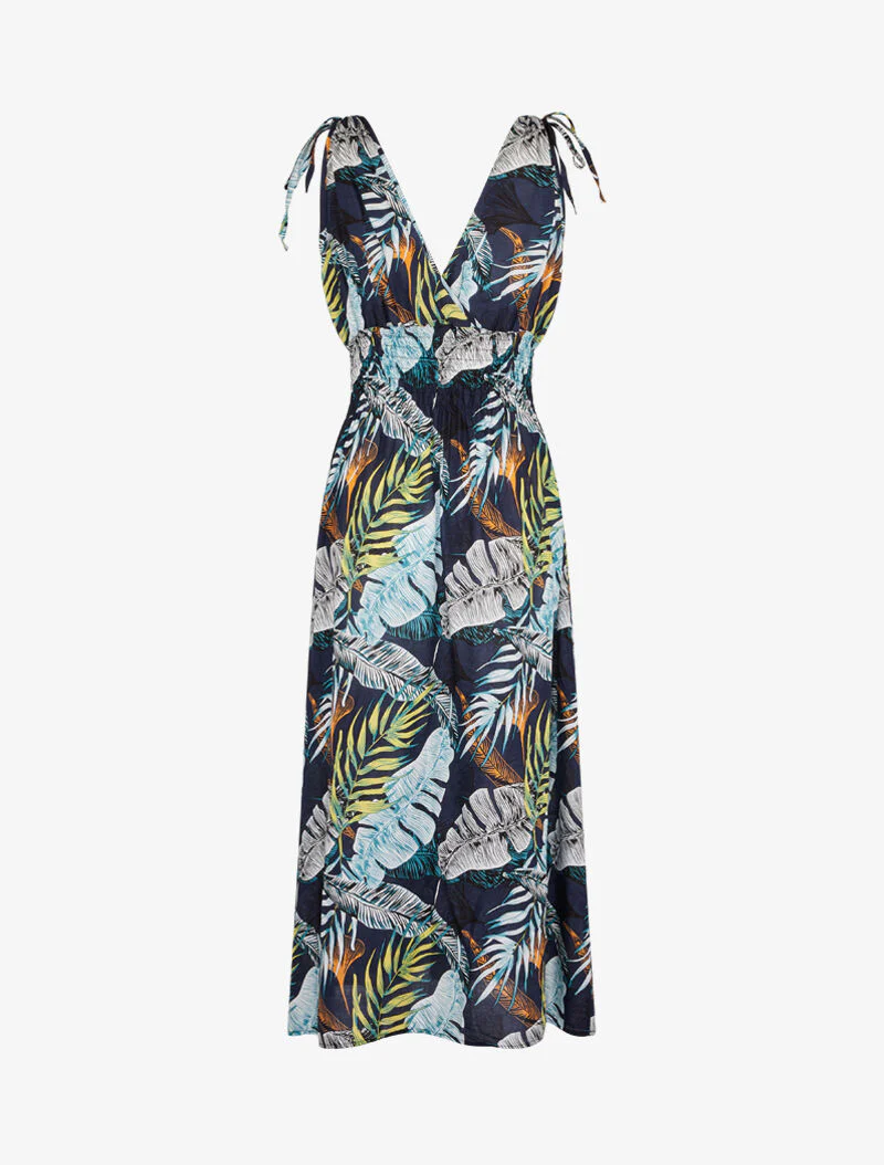 Robe longue cache coeur imprimé jungle - marine - Image 3