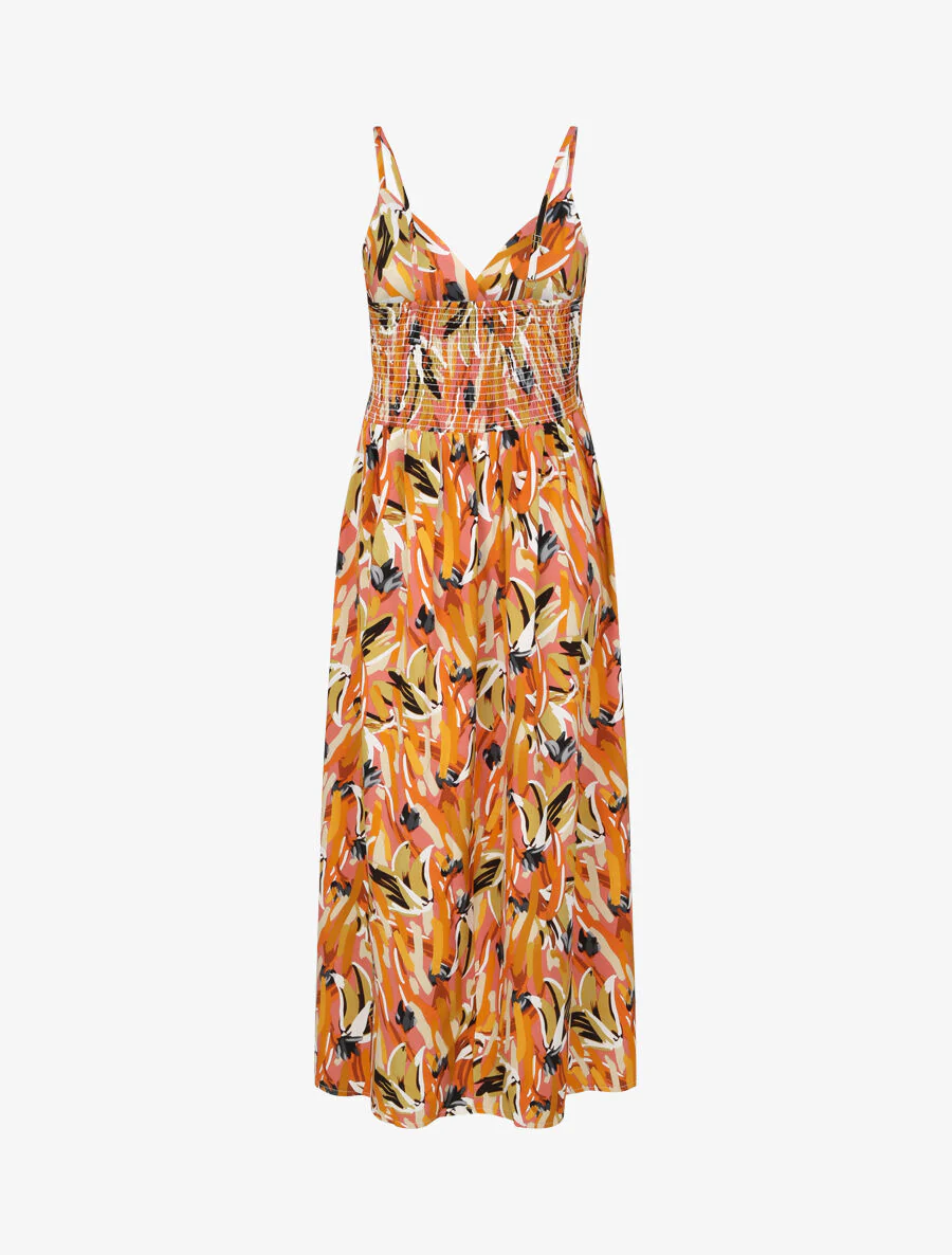 Robe longue cintrée imprimé grandes fleurs - Rose - Image 2