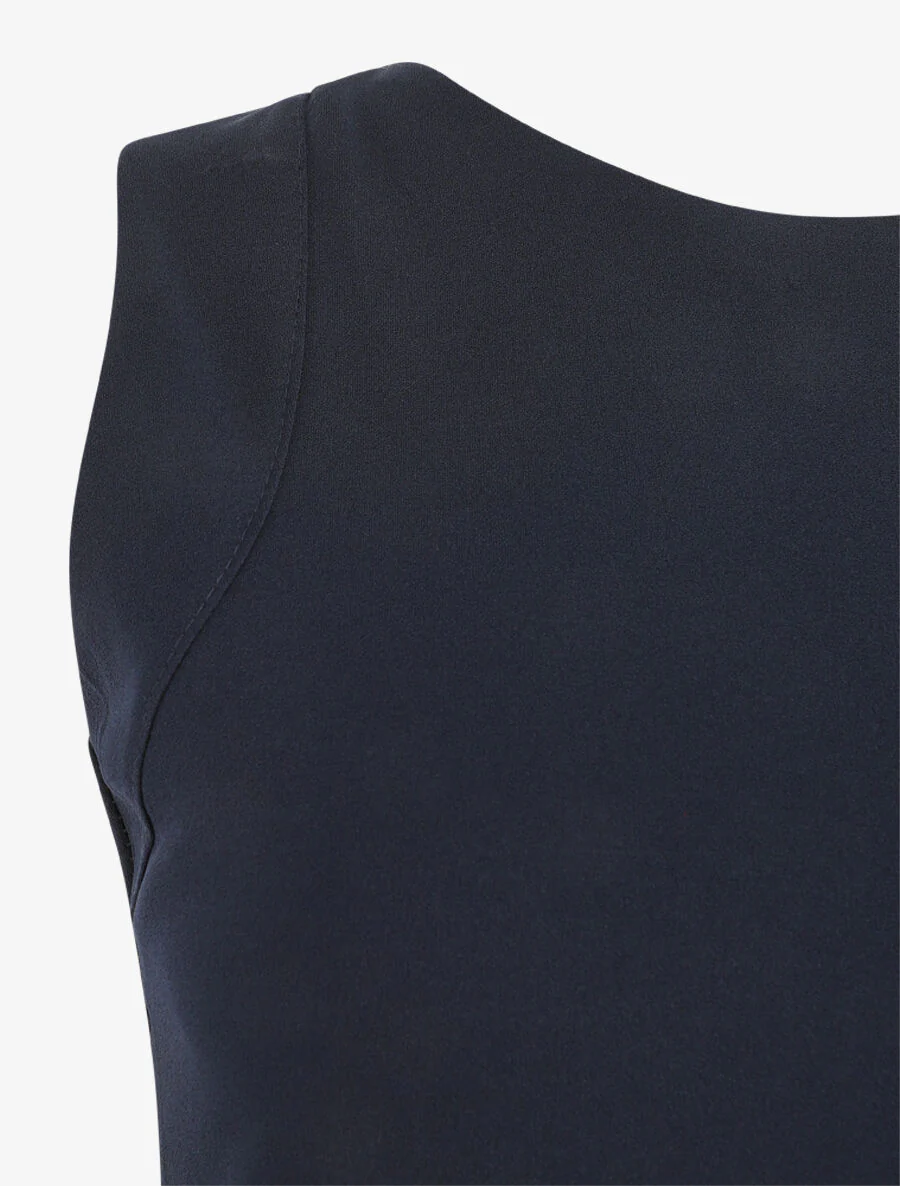 Robe longue drapée sans manches - Marine - Image 3