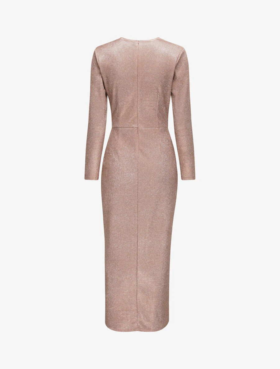 Robe longue empire à paillettes - Rose poudré - Image 2