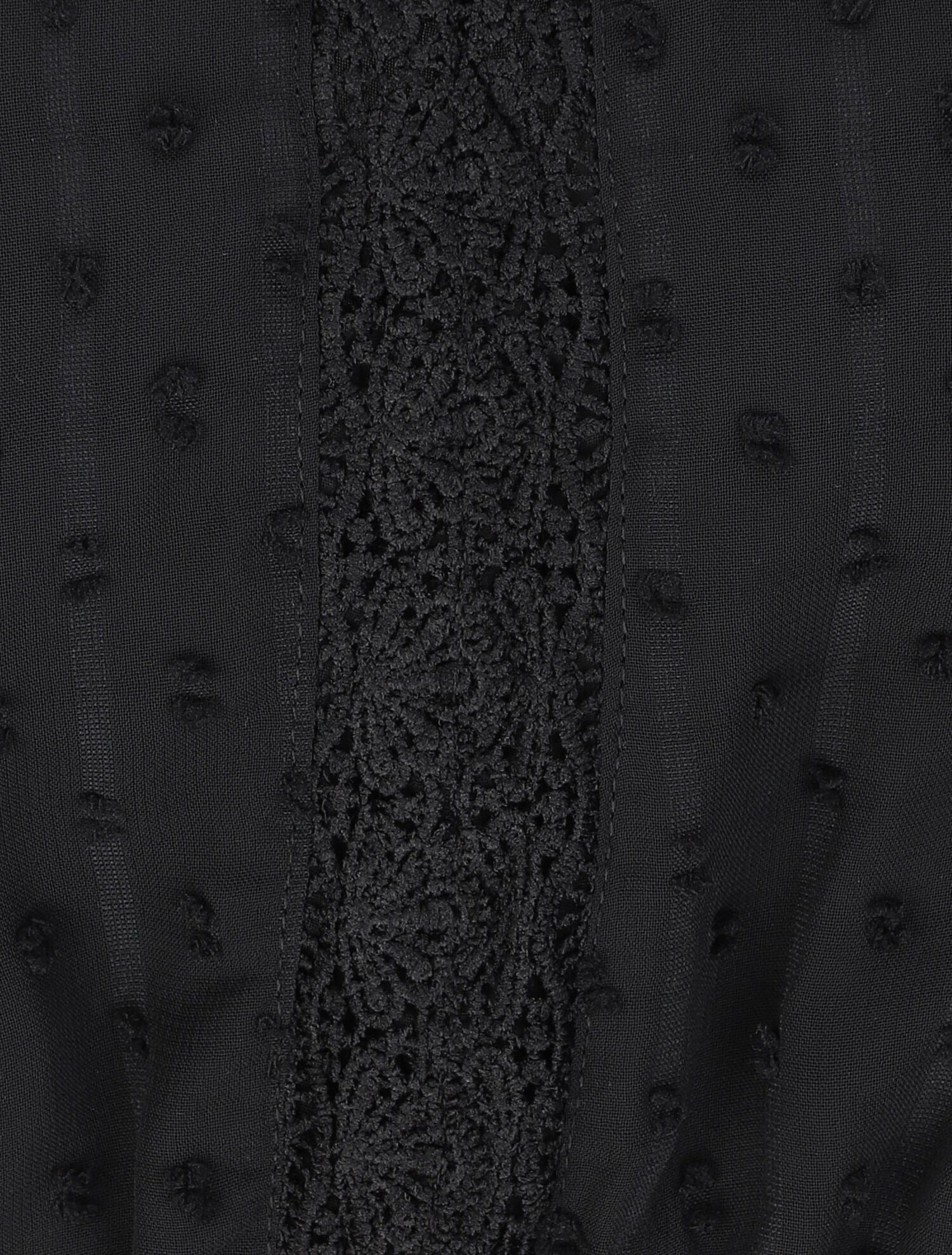 Robe longue empire unie en plumetis - Noir - Image 3