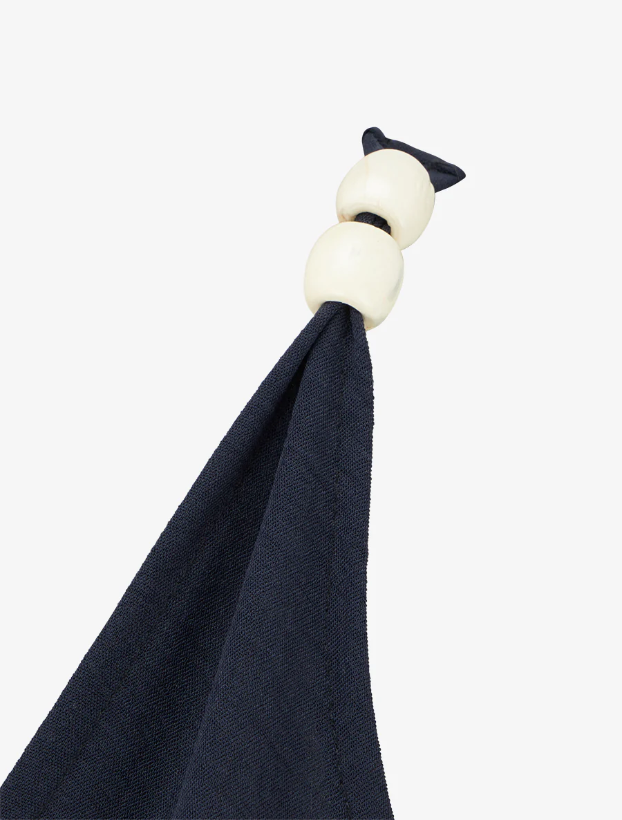 Robe longue évasée à bretelles perlées - Marine - Image 3