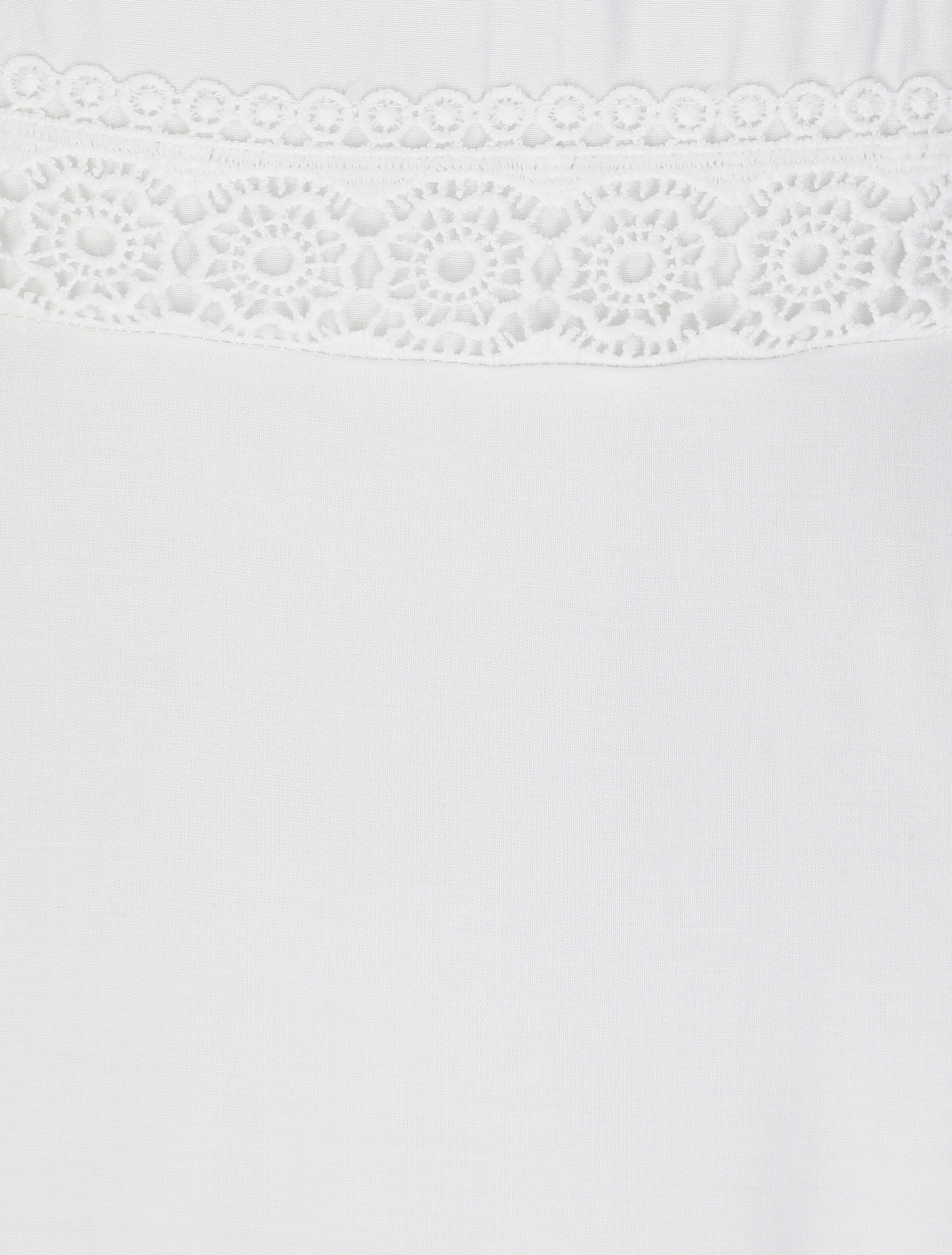 Robe longue évasée unie à taille en crochet - Blanc - Image 3