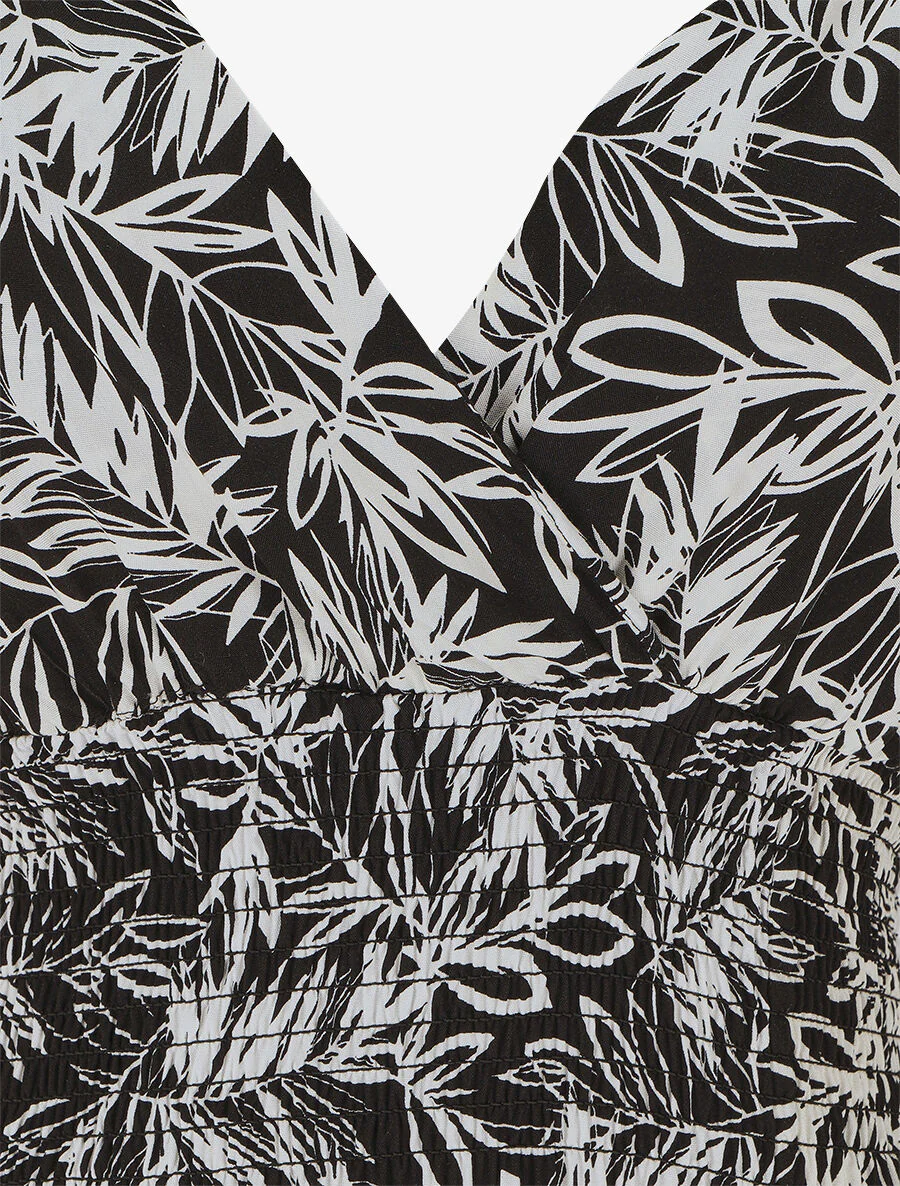 Robe longue fendue à dos ajouré - Noir - Image 3