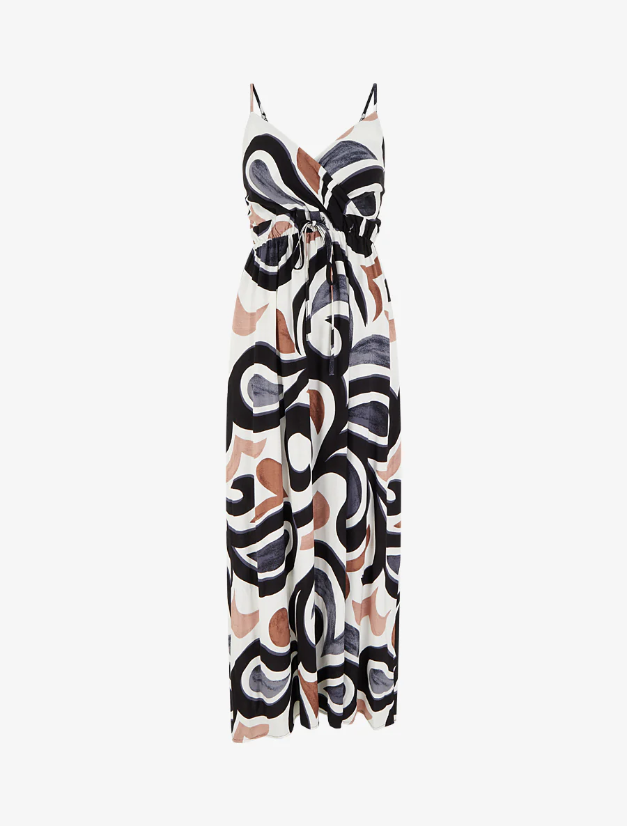 Robe longue imprimé fantaisie - Noir