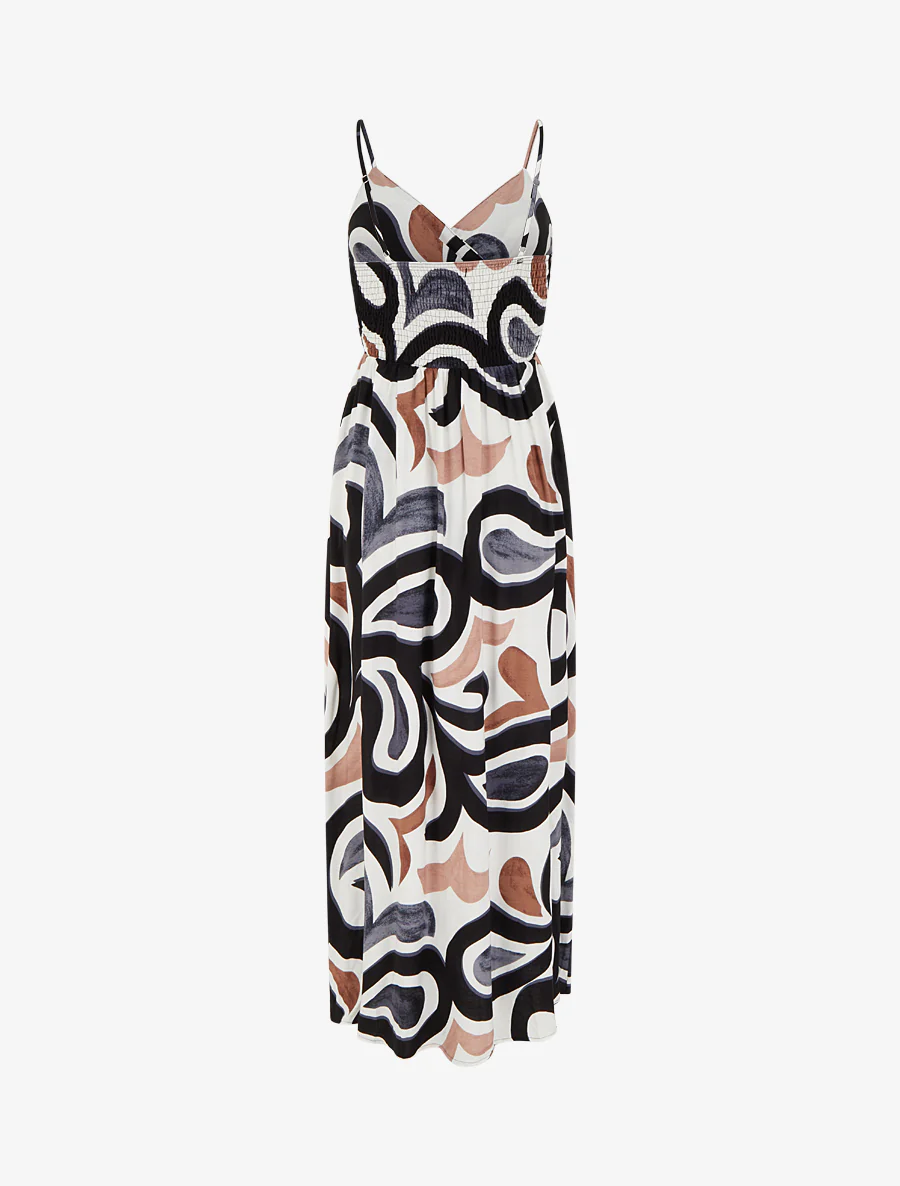 Robe longue imprimé fantaisie - Noir - Image 2