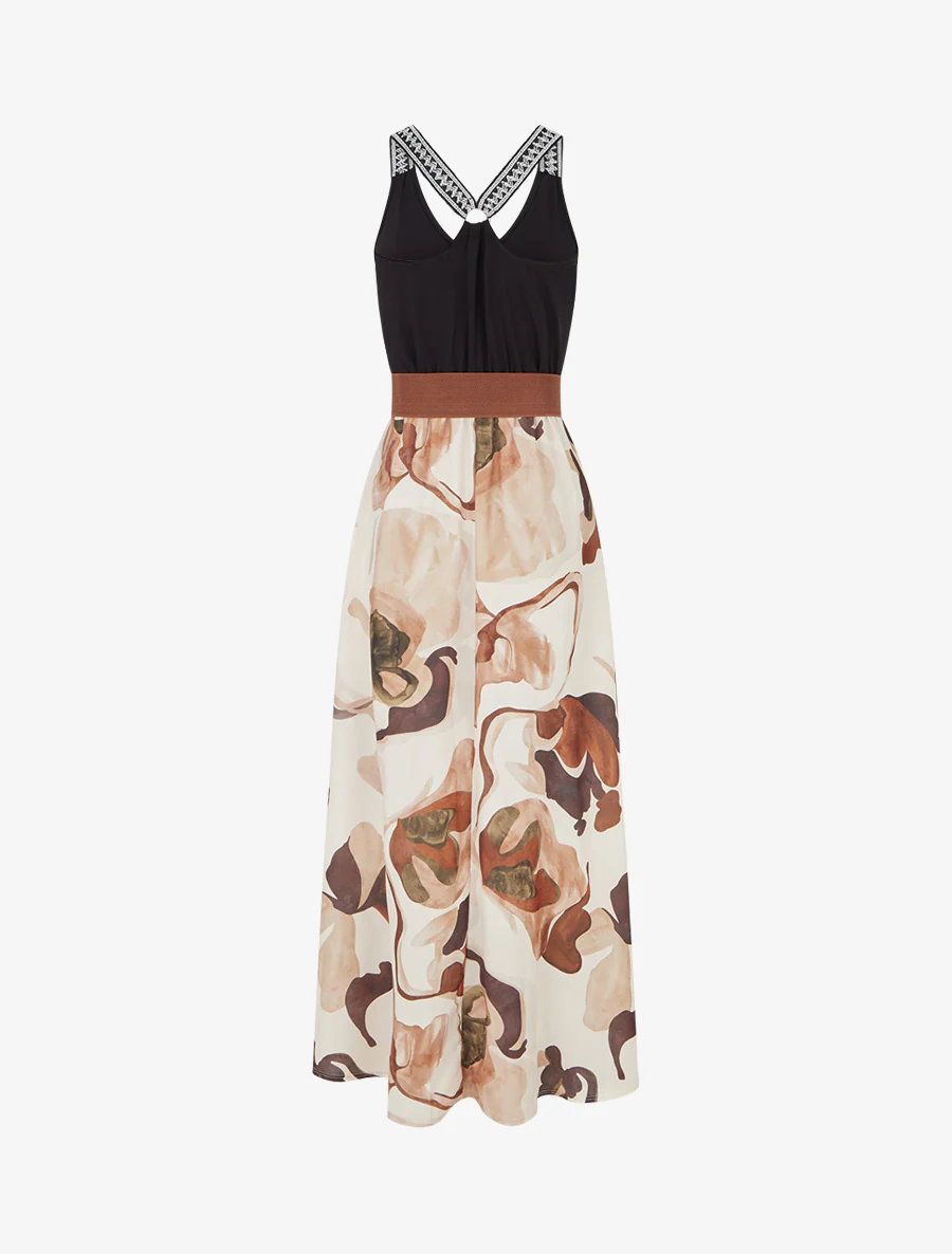 Robe longue imprimé fantaisie - Beige - Image 2