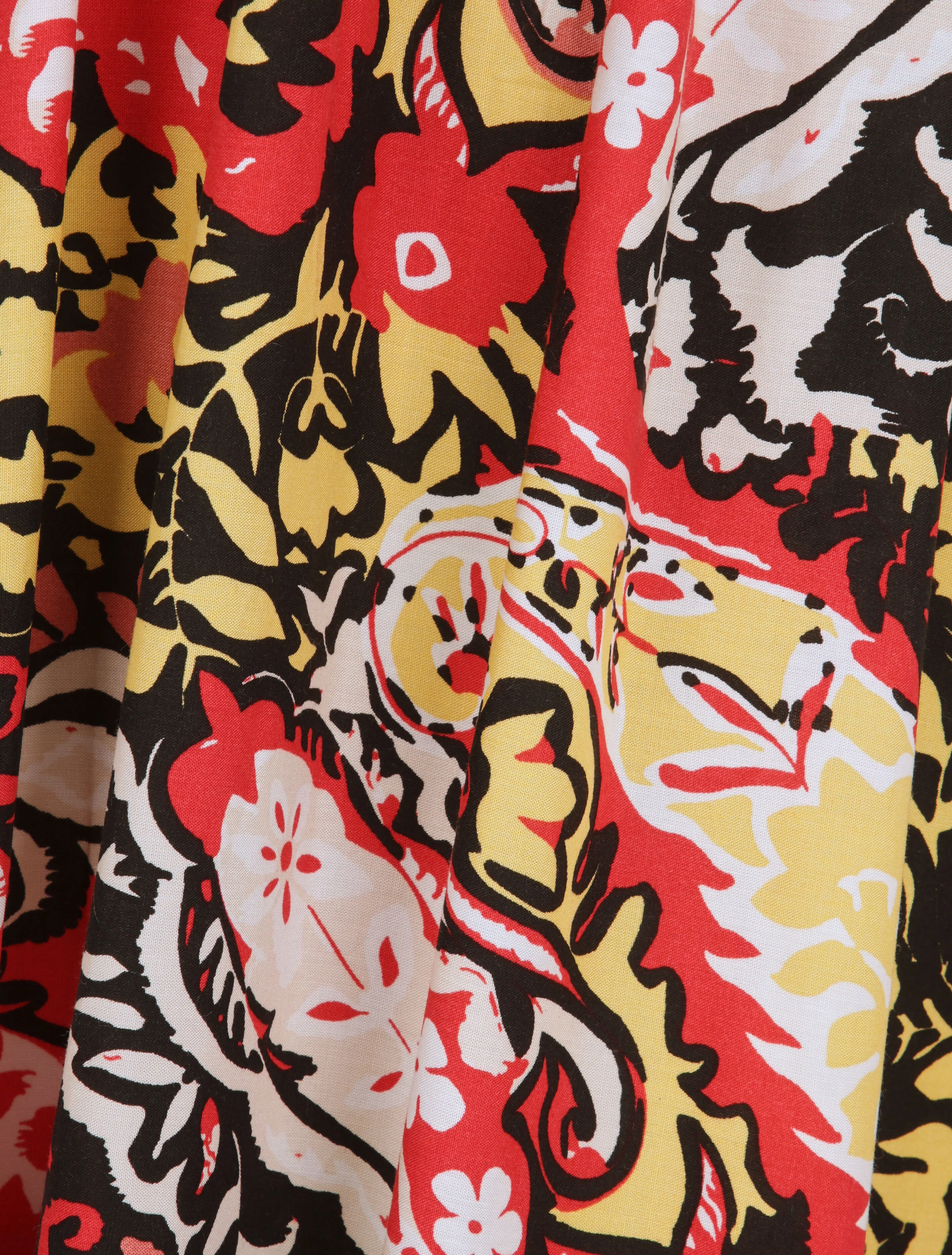 Robe longue imprimé foulard - Noir/rouge - Image 4