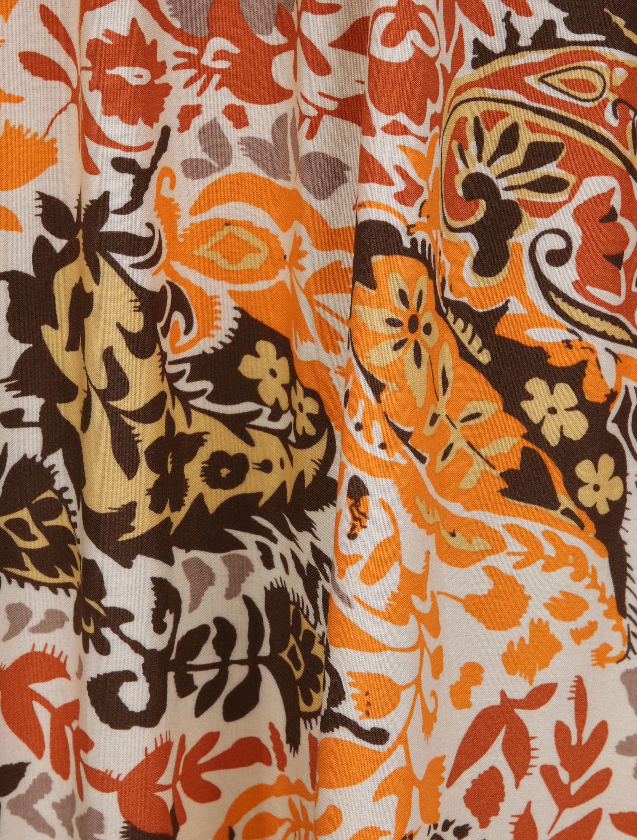 Robe longue imprimé foulard - Beige/orange - Image 4