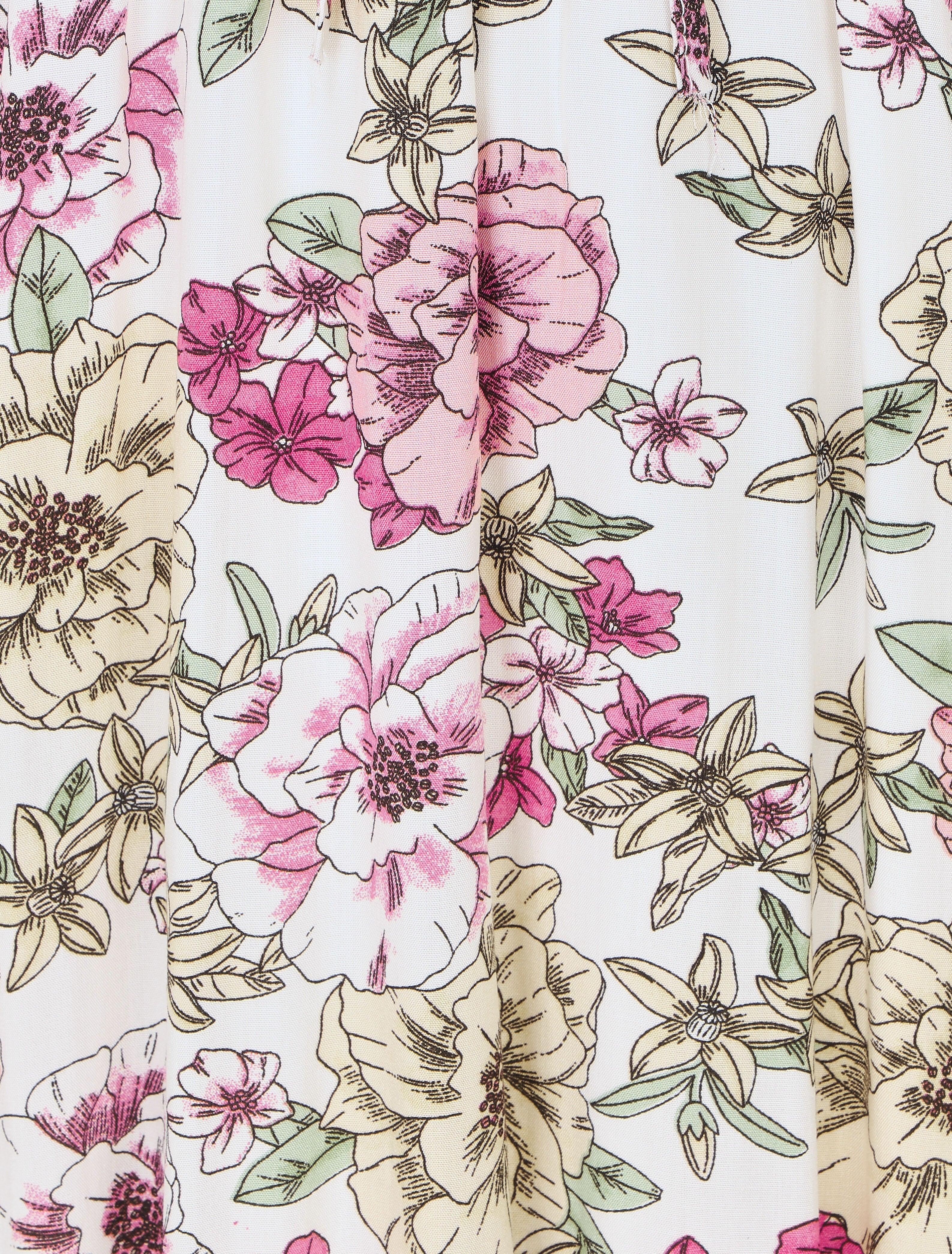 Robe longue imprimé multi-fleurs - Blanc - Image 3