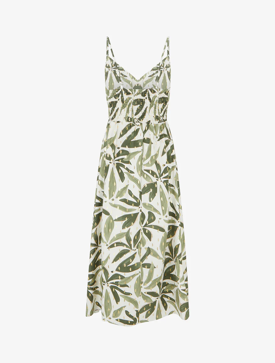 Robe longue imprimé stylisé à détail irisé - Vert - Image 2
