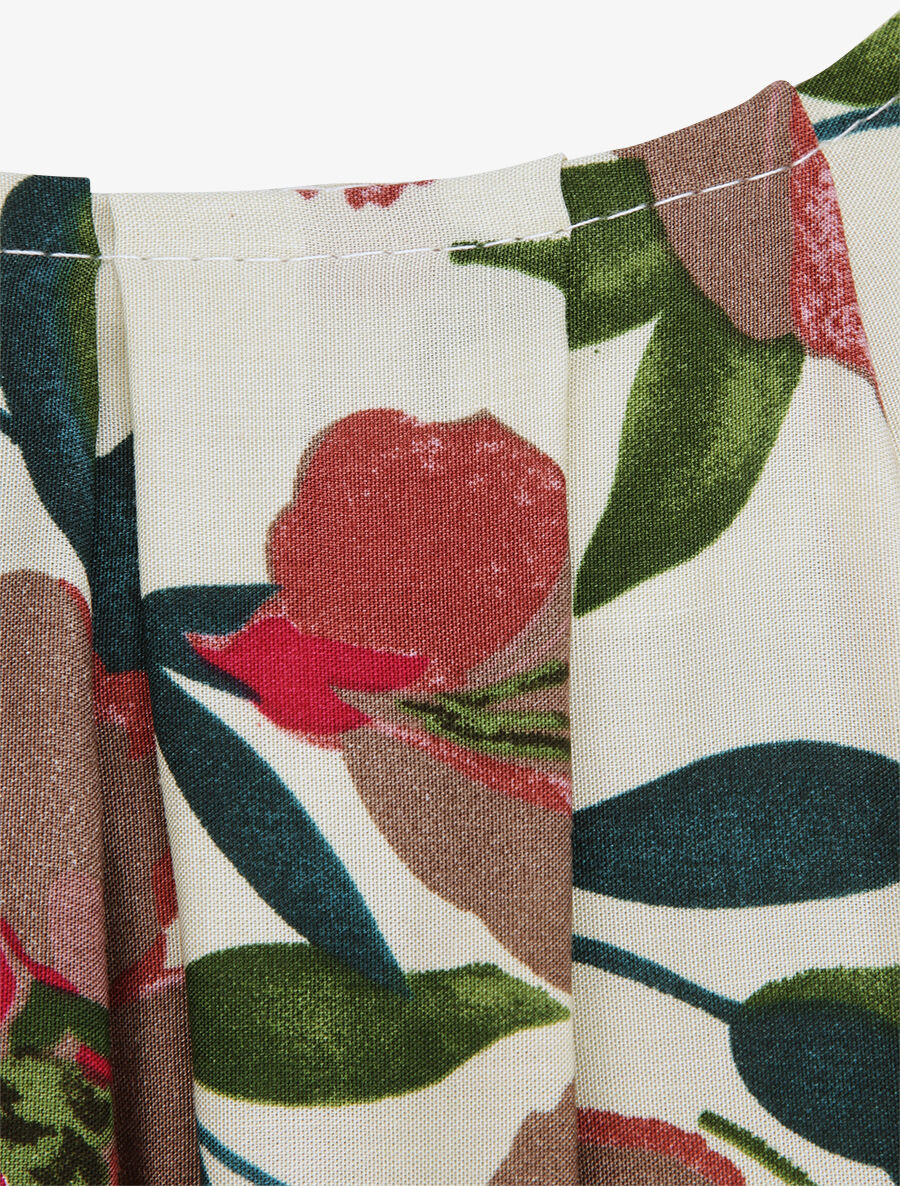 Robe longue imprimée marguerites géantes - Beige/rose foncé - Image 3