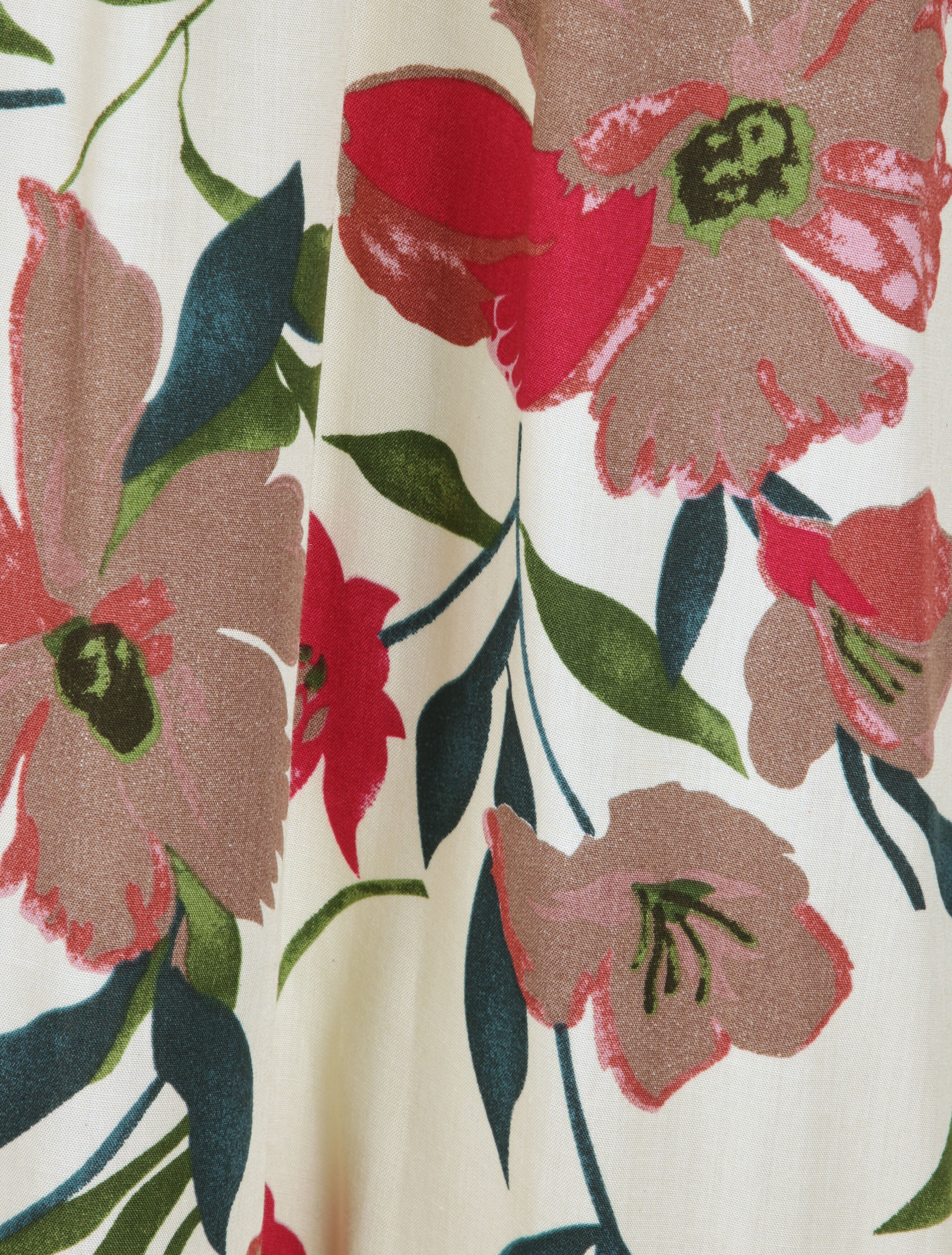 Robe longue imprimée marguerites géantes - Beige/rose foncé - Image 4