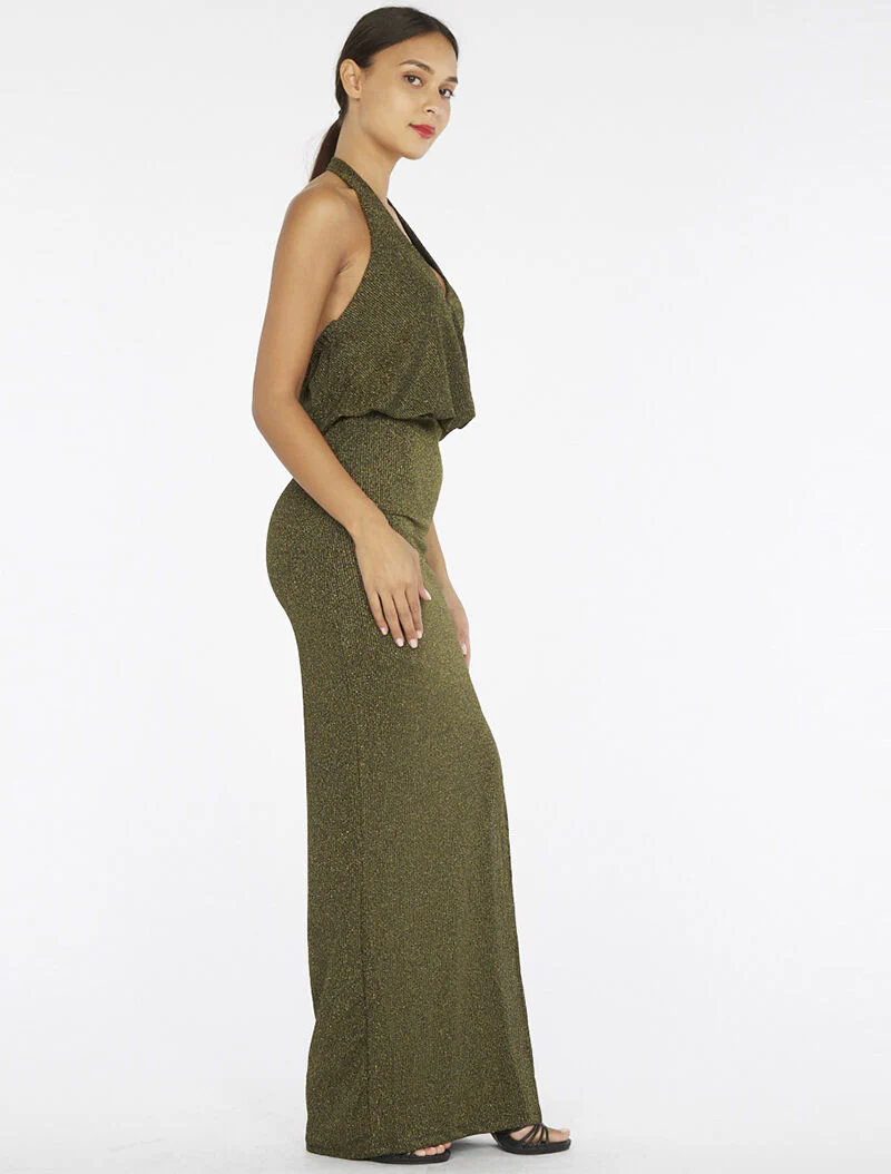 Robe longue pailletée - or - Image 4