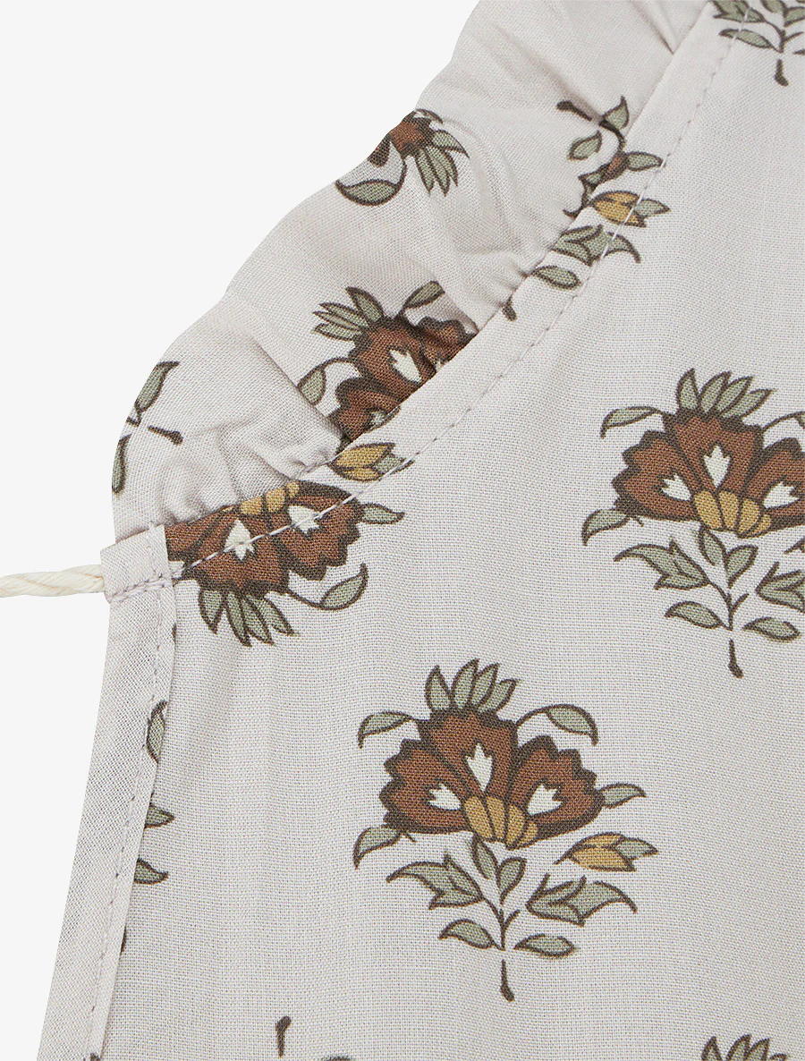 Robe longue sans manches à patchwork floral - Taupe - Image 3