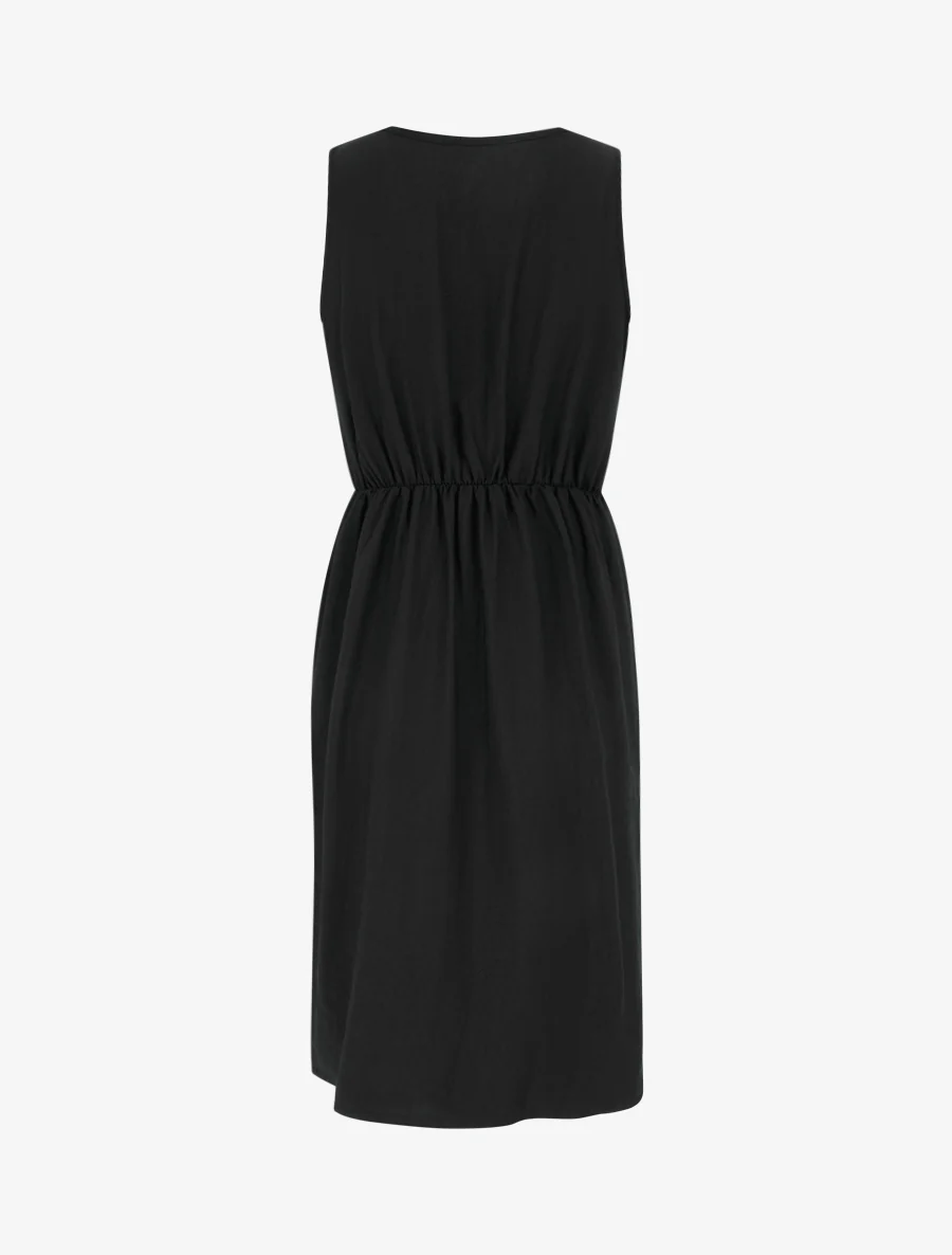 Robe longue unie à chaînette - Noir - Image 2