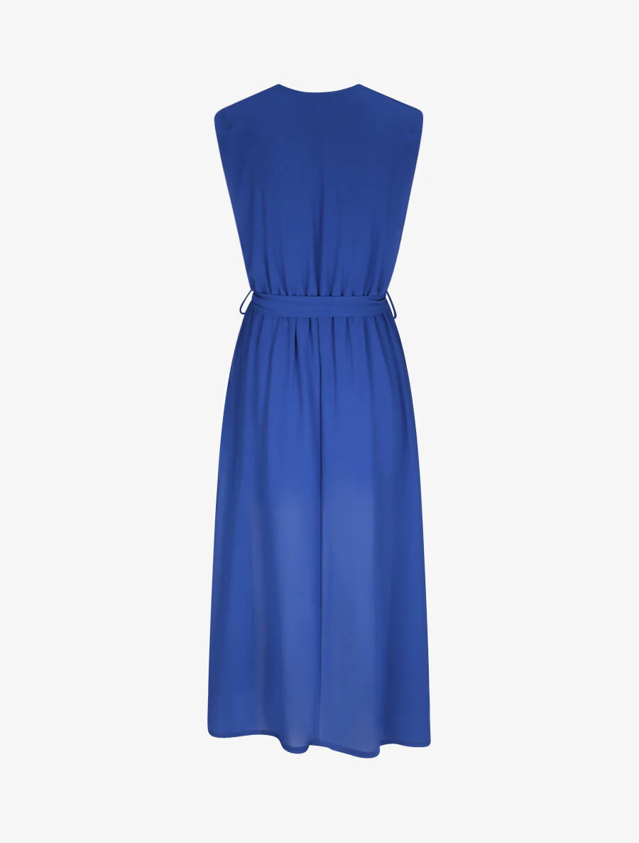 Robe longue unie à voile - Bleu roi - Image 2
