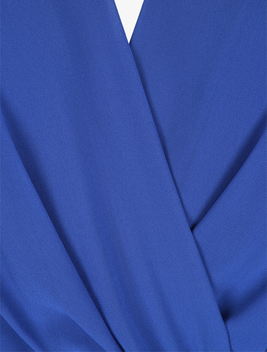 Robe longue unie à voile - Bleu roi - Image 3