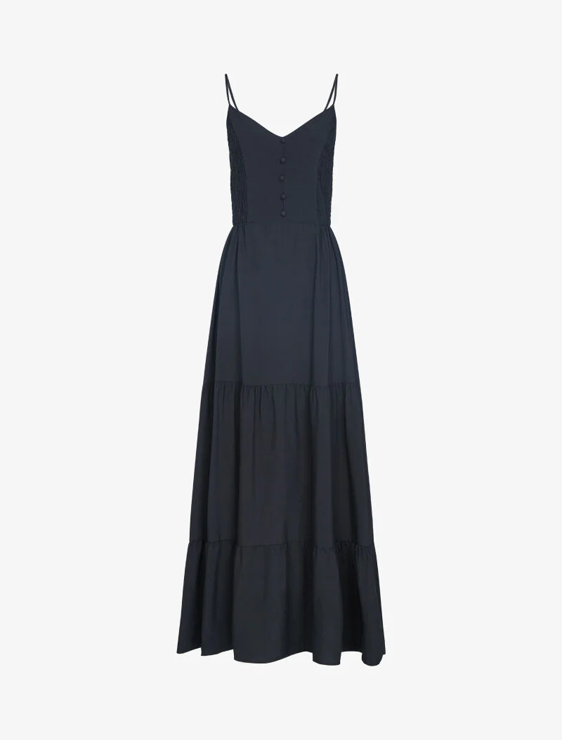 Robe longue unie - noir