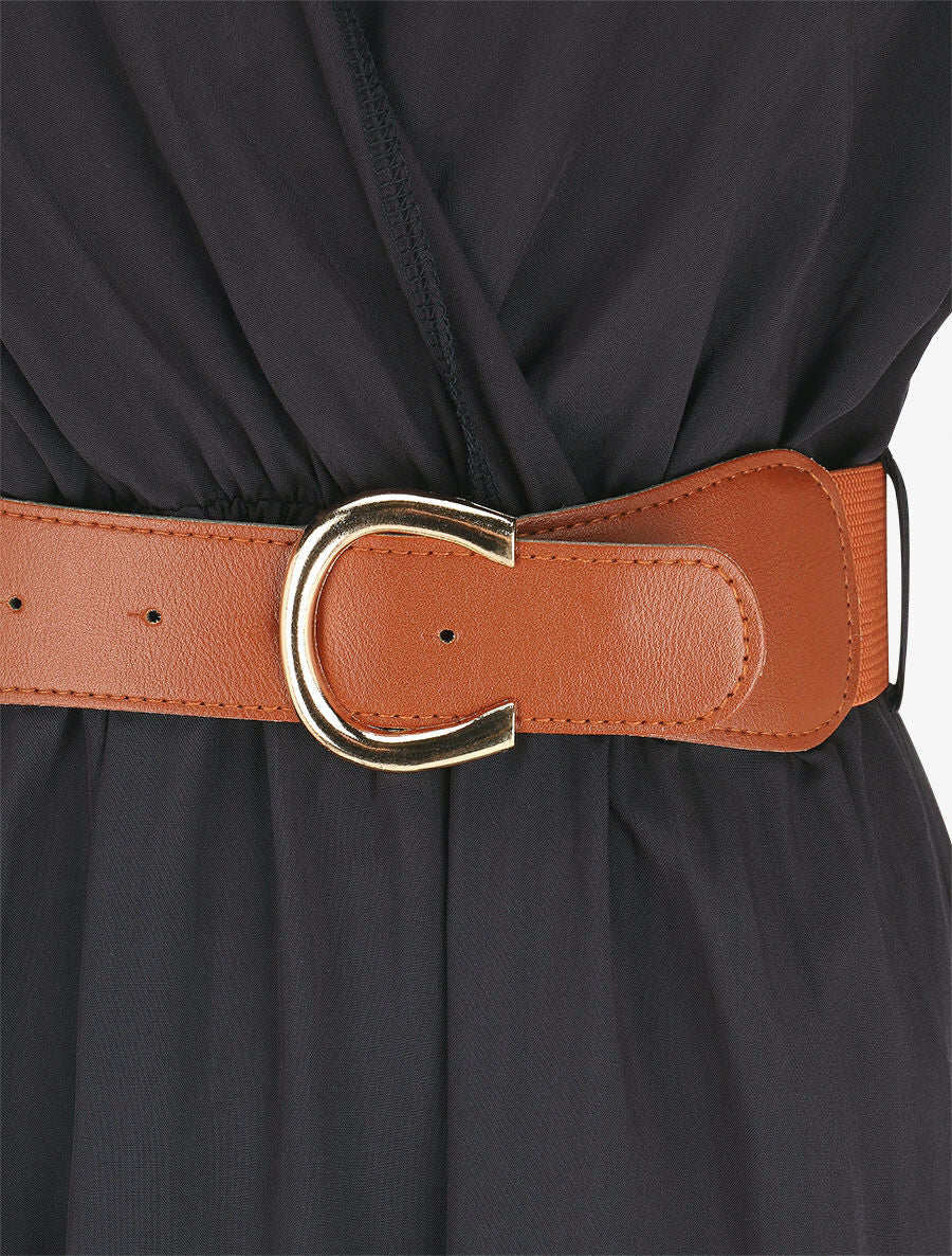 Robe longue unie manches courtes - Marine - Image 3