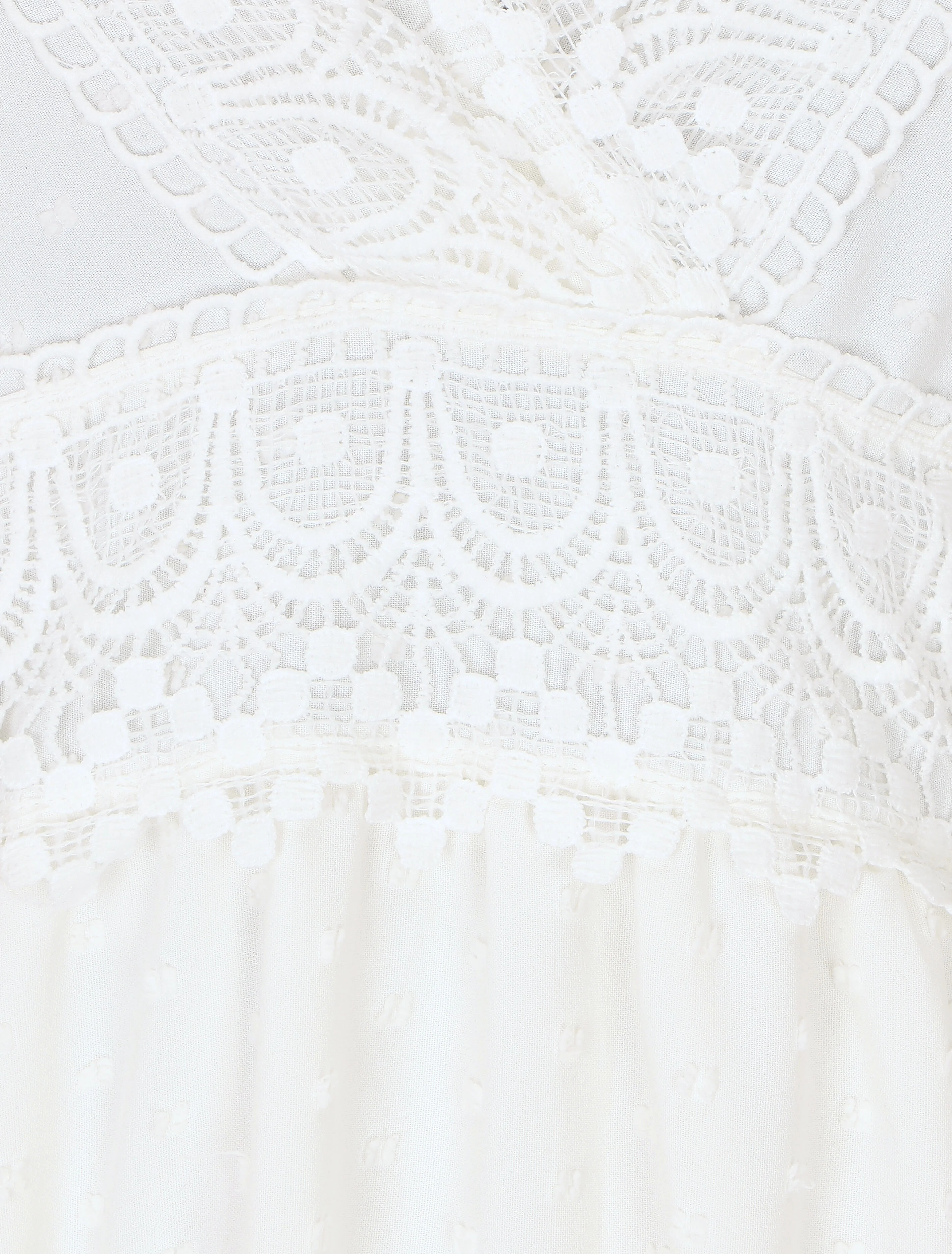 Robe longue unie texturée - Blanc - Image 3
