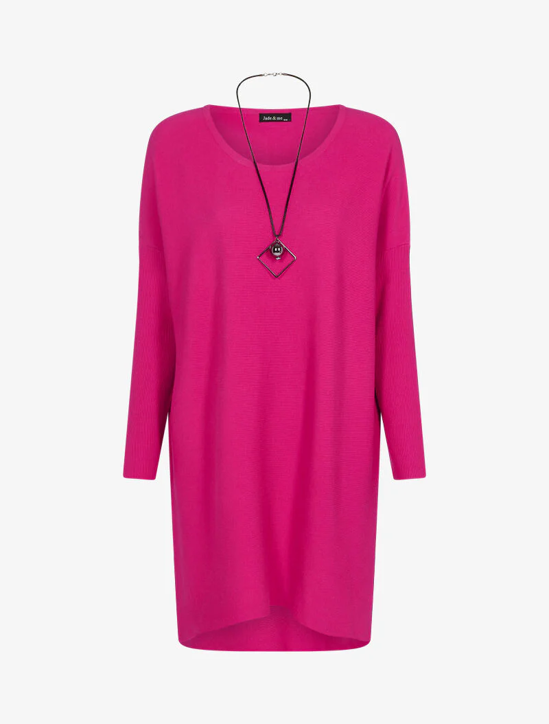 Robe loose avec sautoir - fushia
