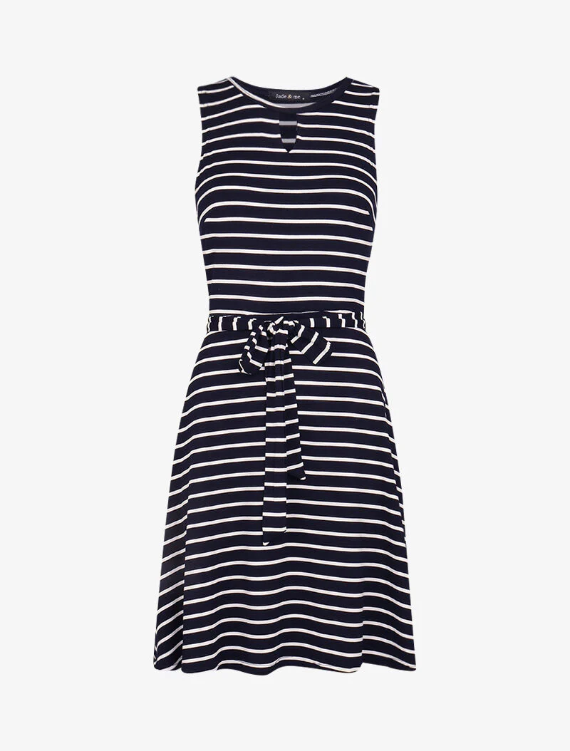 Robe marinière à détail trou de serrure - marine