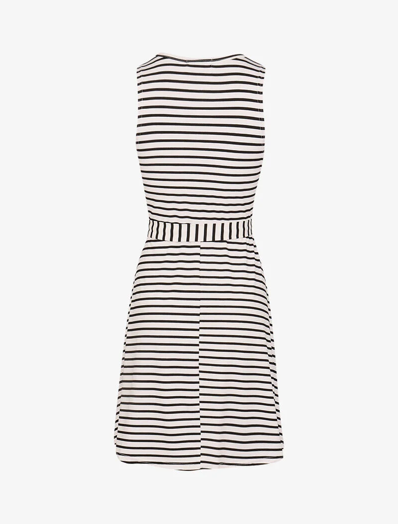 Robe marinière à détail trou de serrure - blanc - Image 2