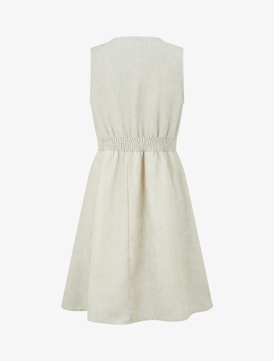 Robe mi-longue à bande brodée - Vert pâle - Image 2