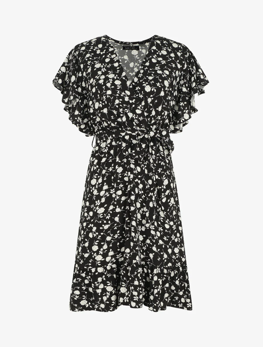 Robe mi-longue coupe patineuse - Noir