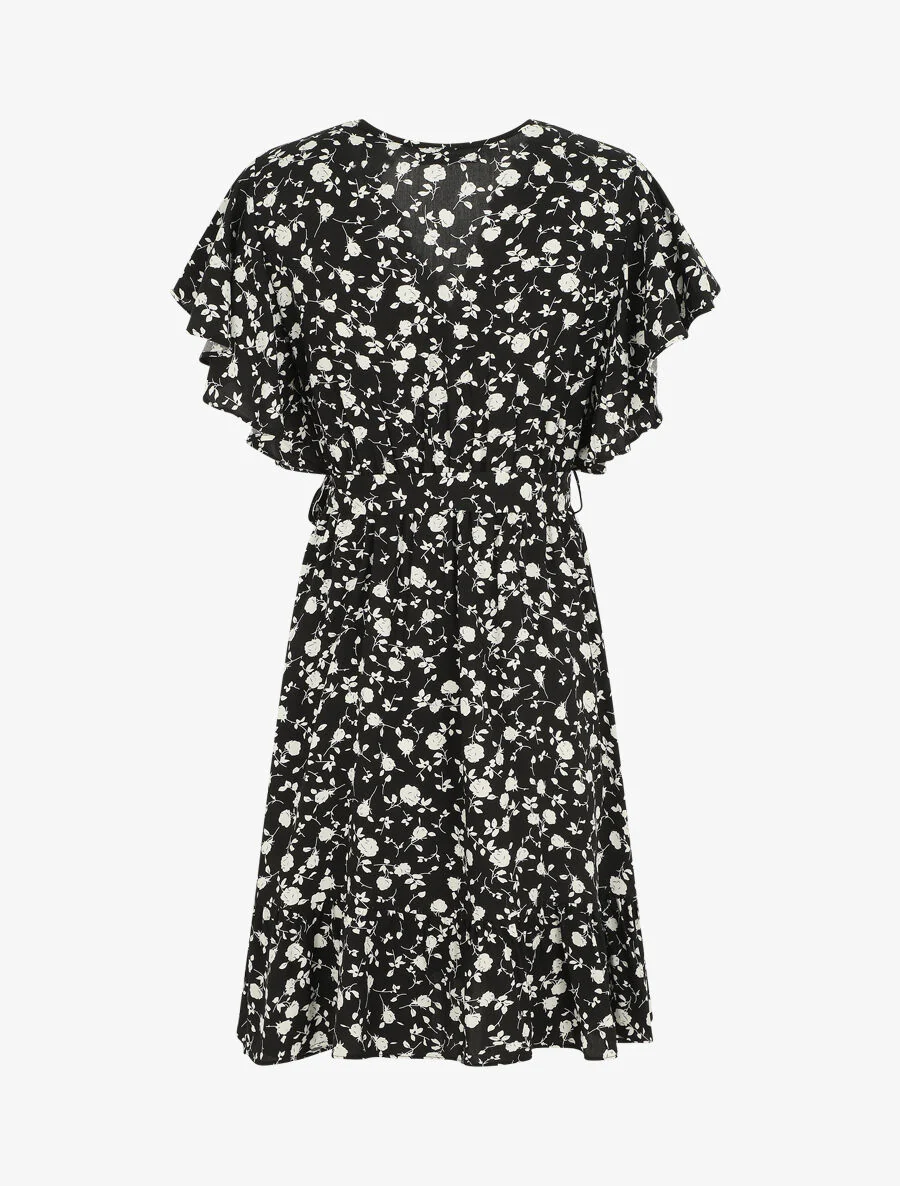 Robe mi-longue coupe patineuse - Noir - Image 2