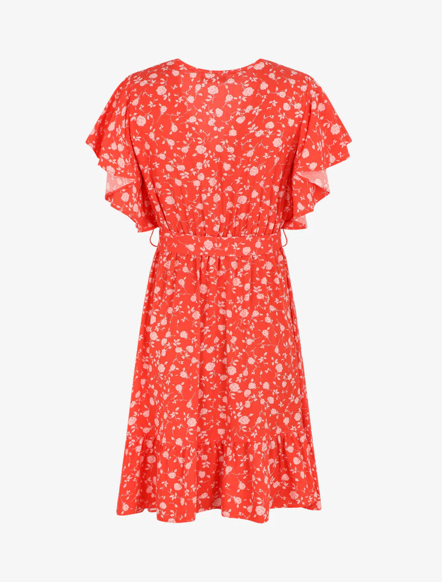 Robe mi-longue coupe patineuse - Rouge - Image 2